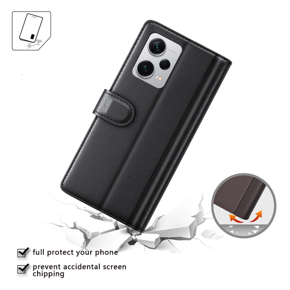 Xiaomi Redmi Note 12 Pro Plus Echtlederhülle Schwarz