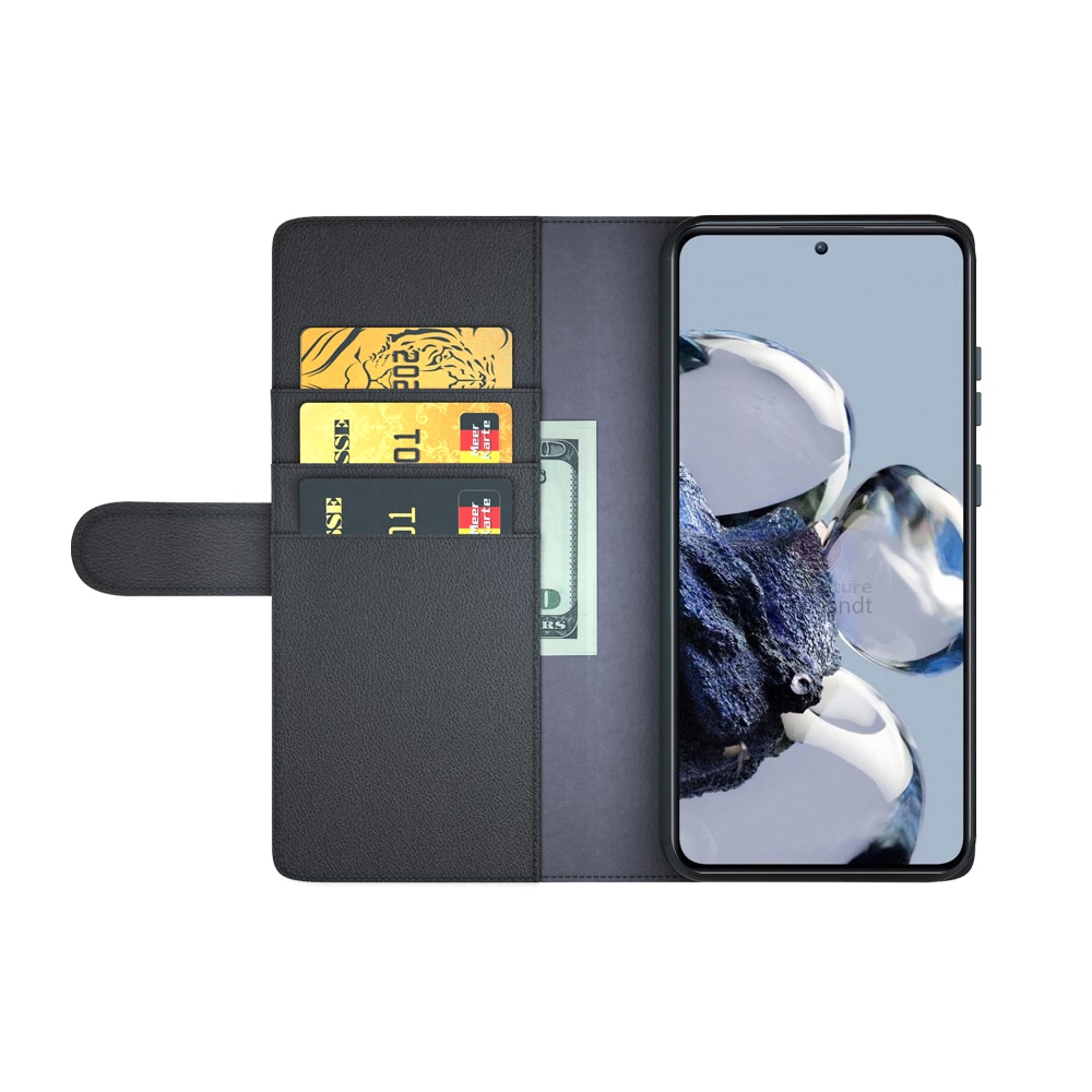 Xiaomi 12T/12T Pro Echtlederhülle Schwarz