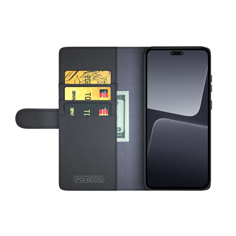 Xiaomi 13 Lite Echtlederhülle Schwarz