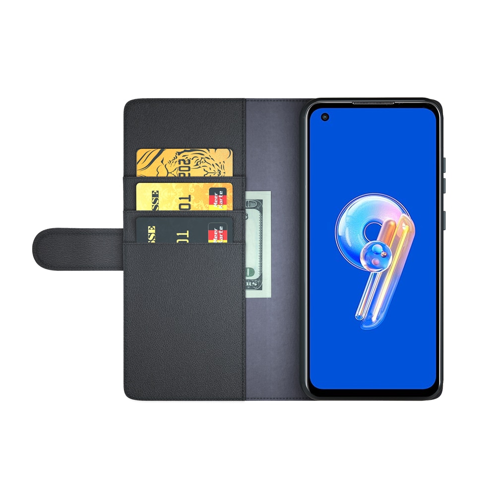 Asus Zenfone 9 Echtlederhülle, schwarz