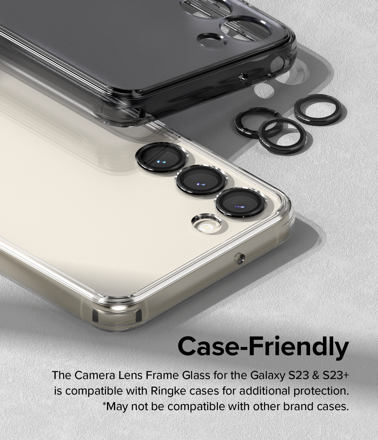 Camera Lens Frame Glass Samsung Galaxy S23/S23 Plus Black