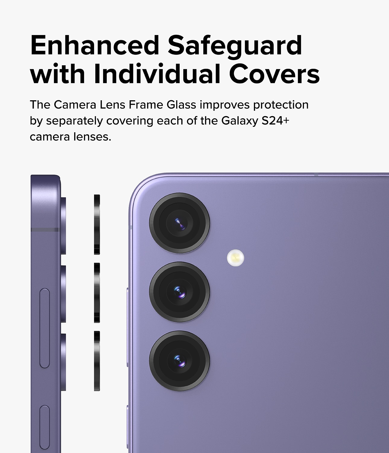 Camera Lens Frame Glass Samsung Galaxy S24 Plus Schwarz