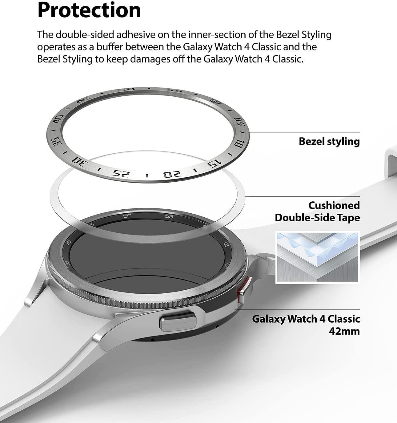 Bezel Styling Samsung Galaxy Watch 4 Classic 42mm Silber