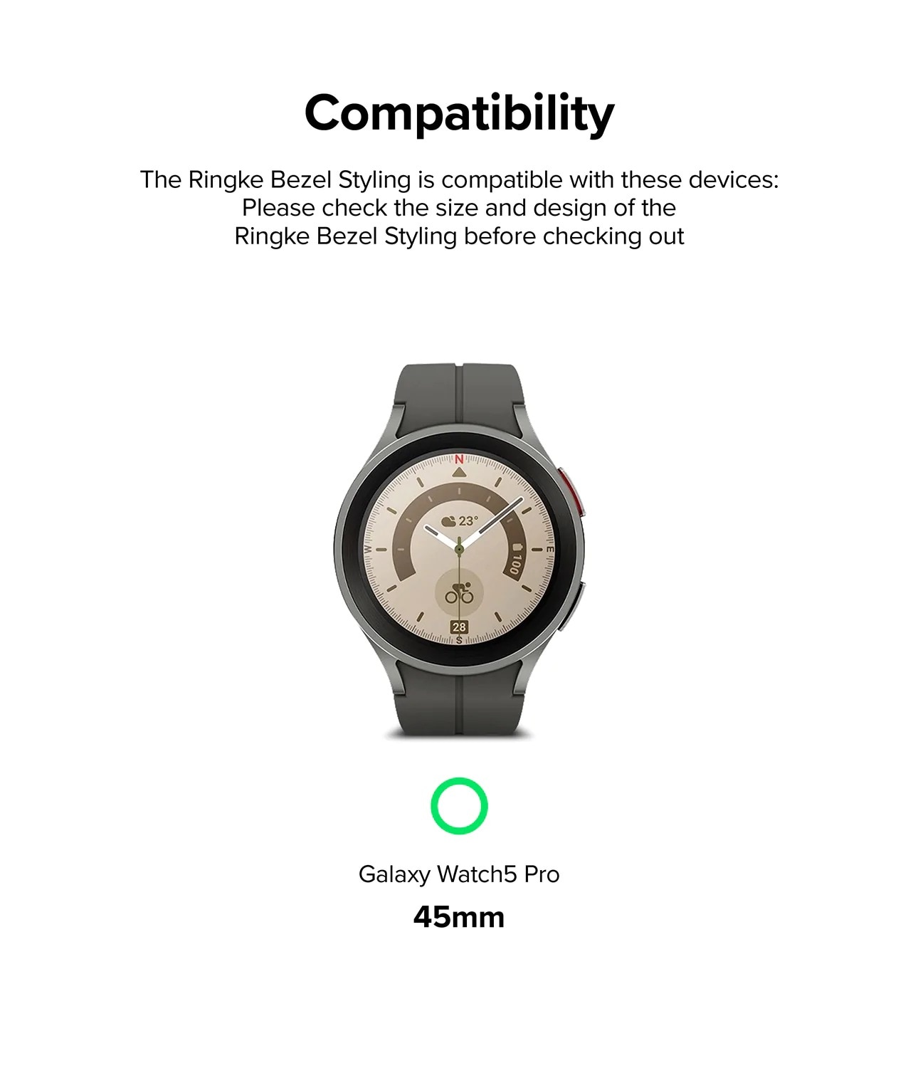 Bezel Styling Samsung Galaxy Watch 5 Pro 45mm Schwarz