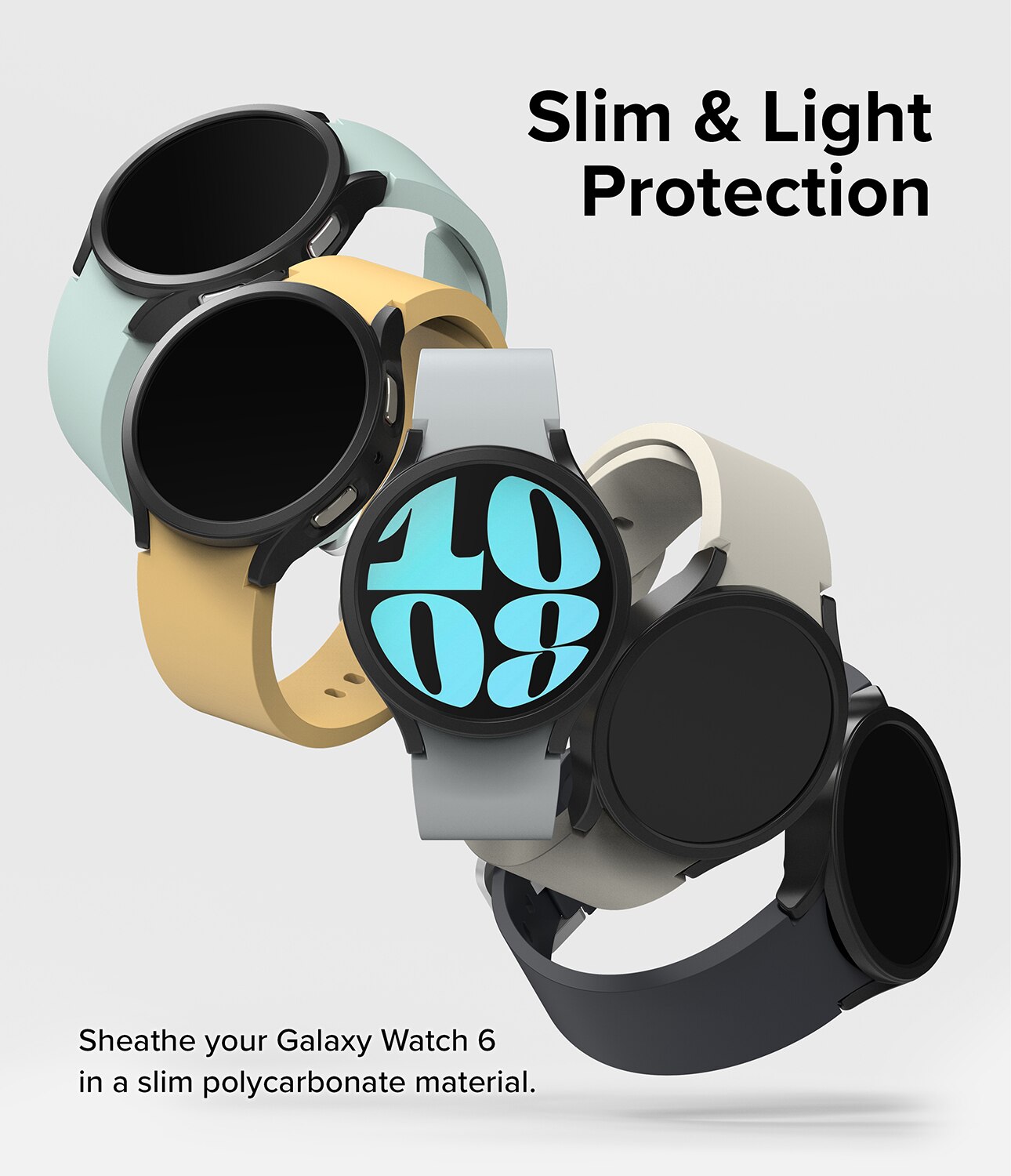 Slim Case (2 Stück) Samsung Galaxy Watch 6 44mm Matte Black & Clear