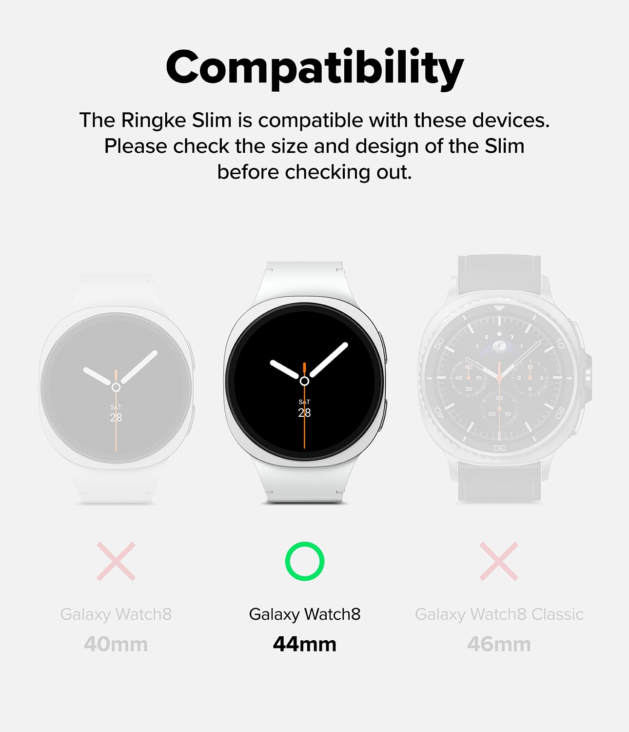 Slim Case (2 Stück) Samsung Galaxy Watch 8 44mm Matte Black & Clear