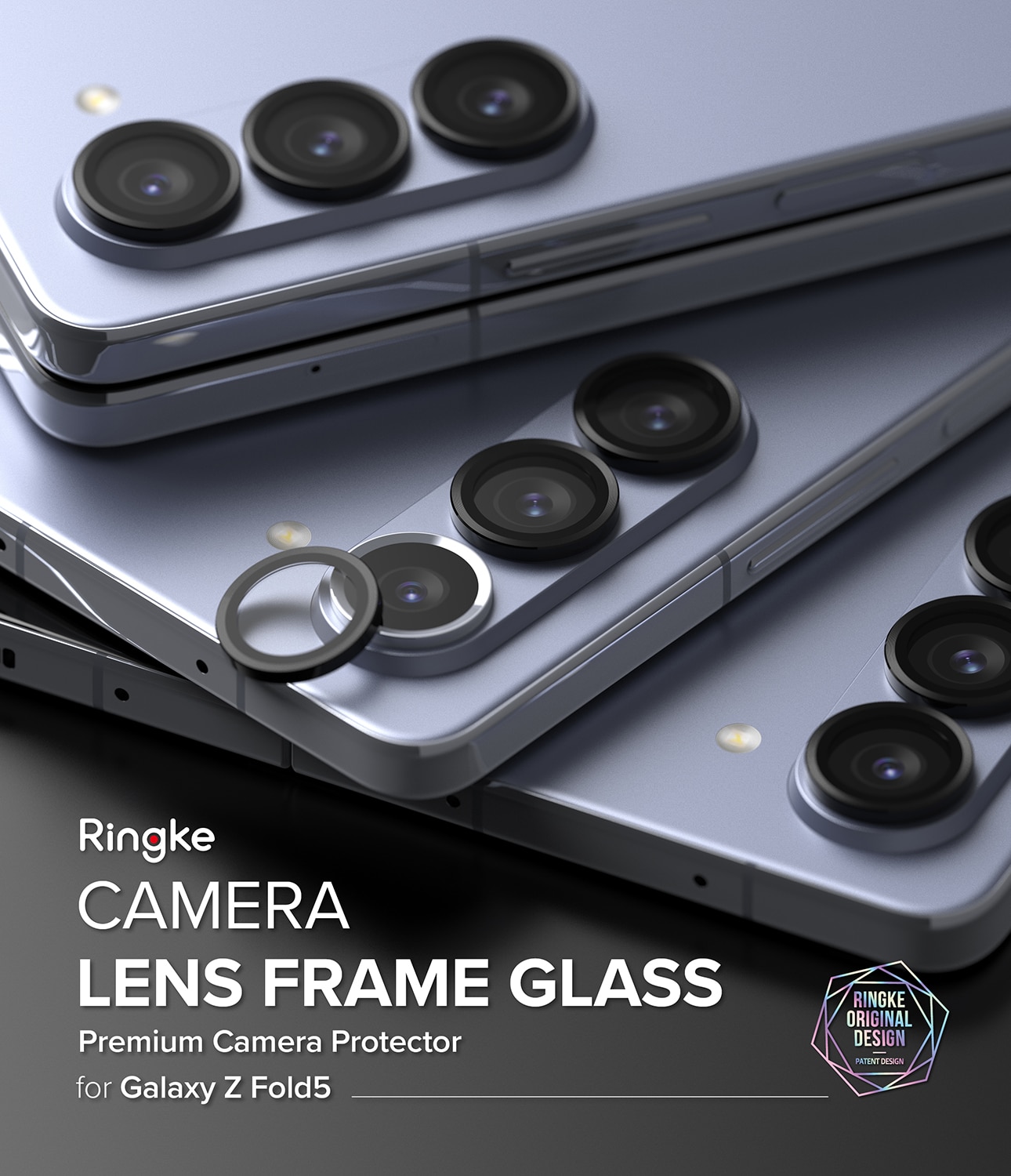 Camera Lens Frame Glass Samsung Galaxy Z Fold 5 Schwarz