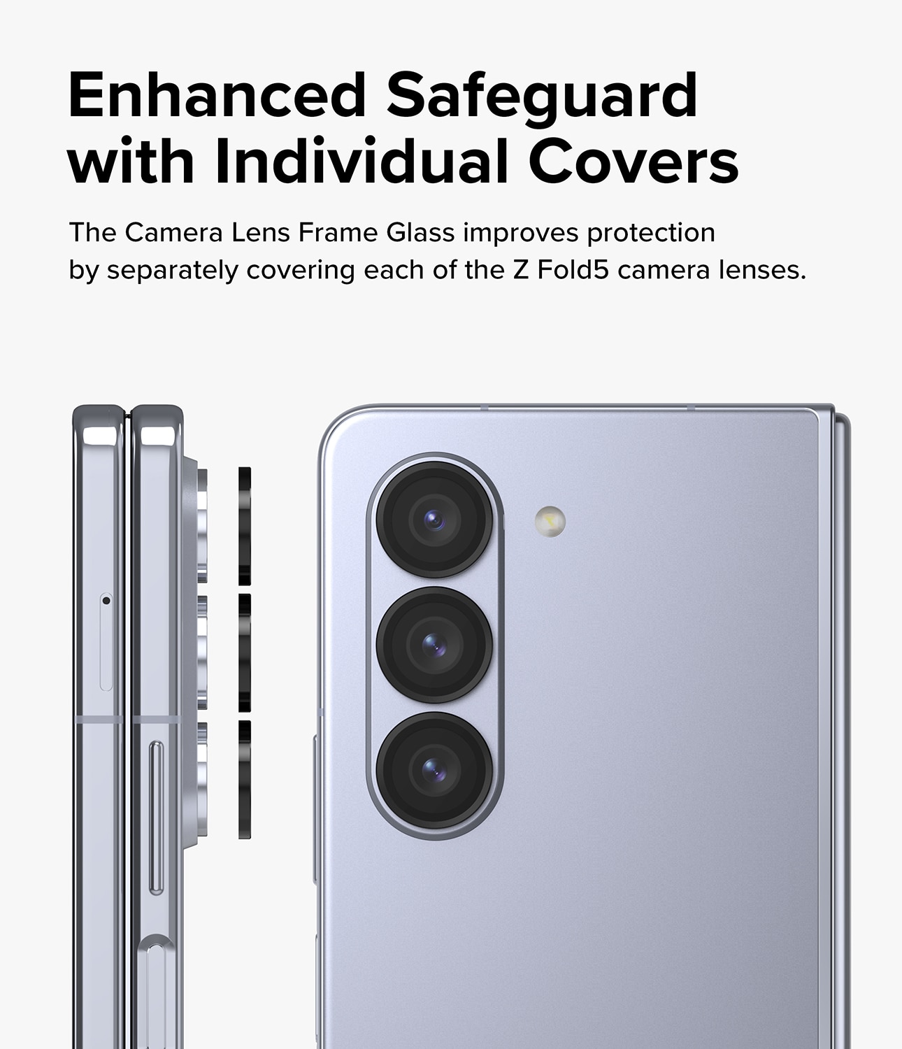 Camera Lens Frame Glass Samsung Galaxy Z Fold 5 Schwarz