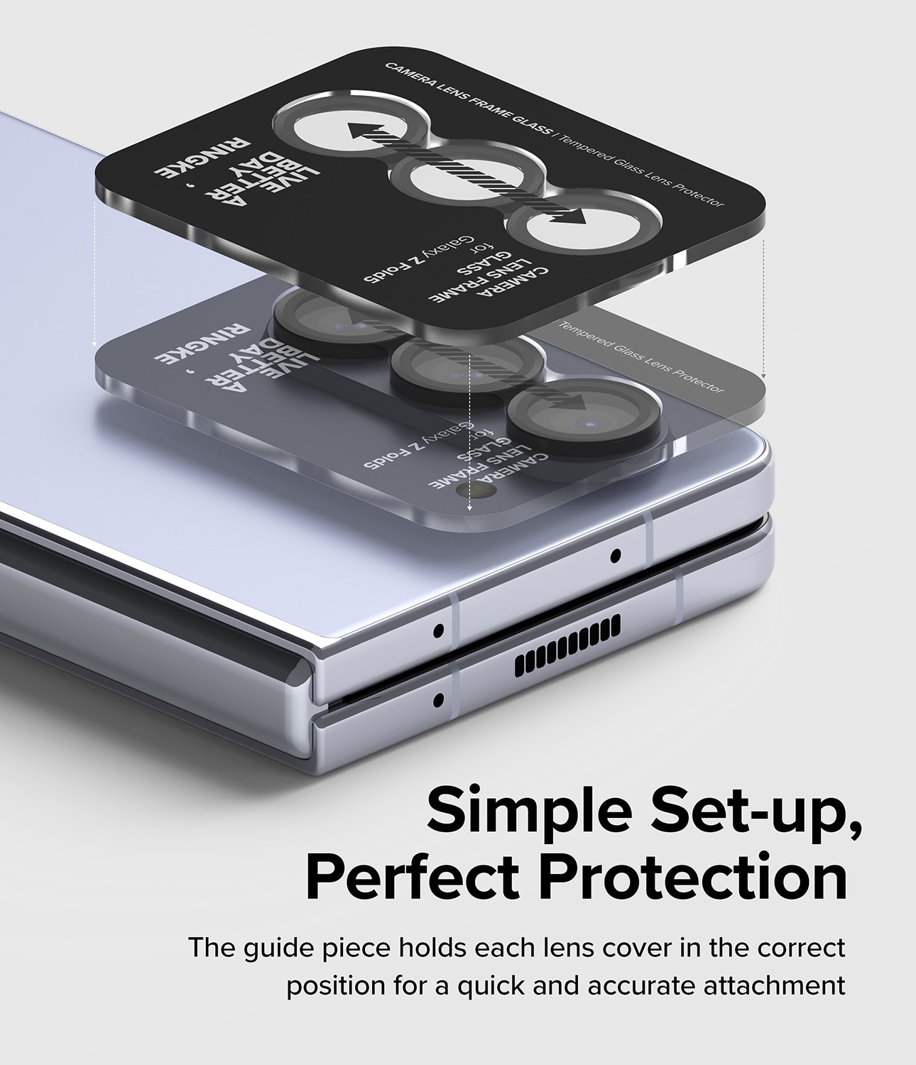 Camera Lens Frame Glass Samsung Galaxy Z Fold 5 Schwarz