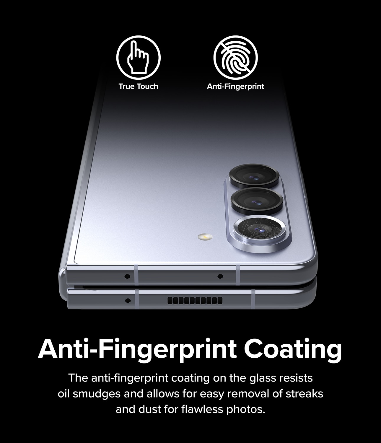 Camera Lens Frame Glass Samsung Galaxy Z Fold 5 Schwarz