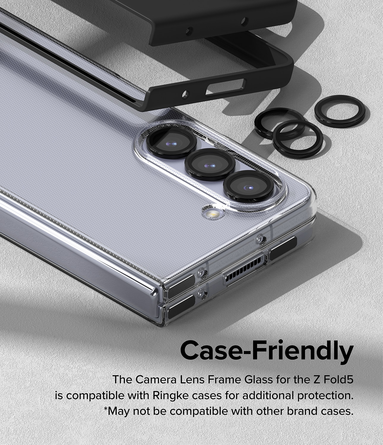 Camera Lens Frame Glass Samsung Galaxy Z Fold 5 Schwarz