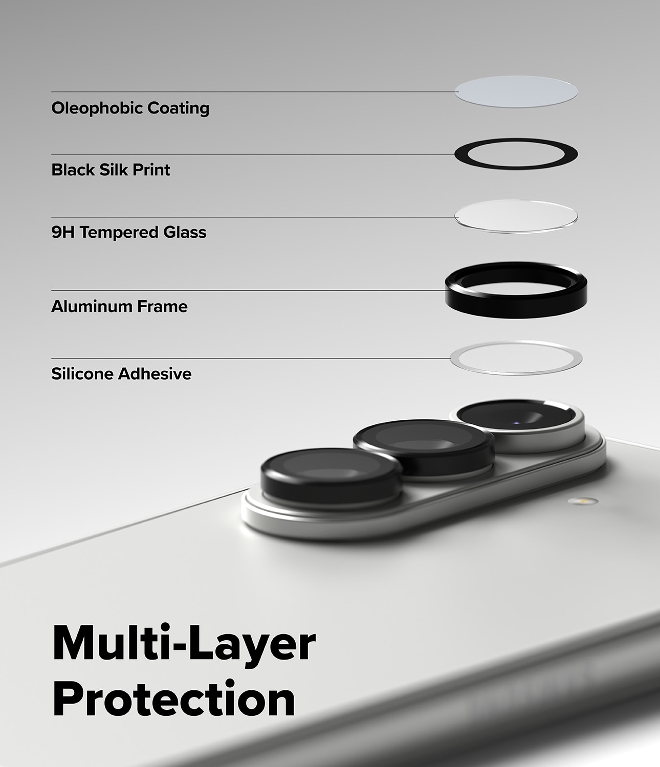 Camera Lens Frame Glass (2 Stück) Samsung Galaxy Z Fold 7 Black