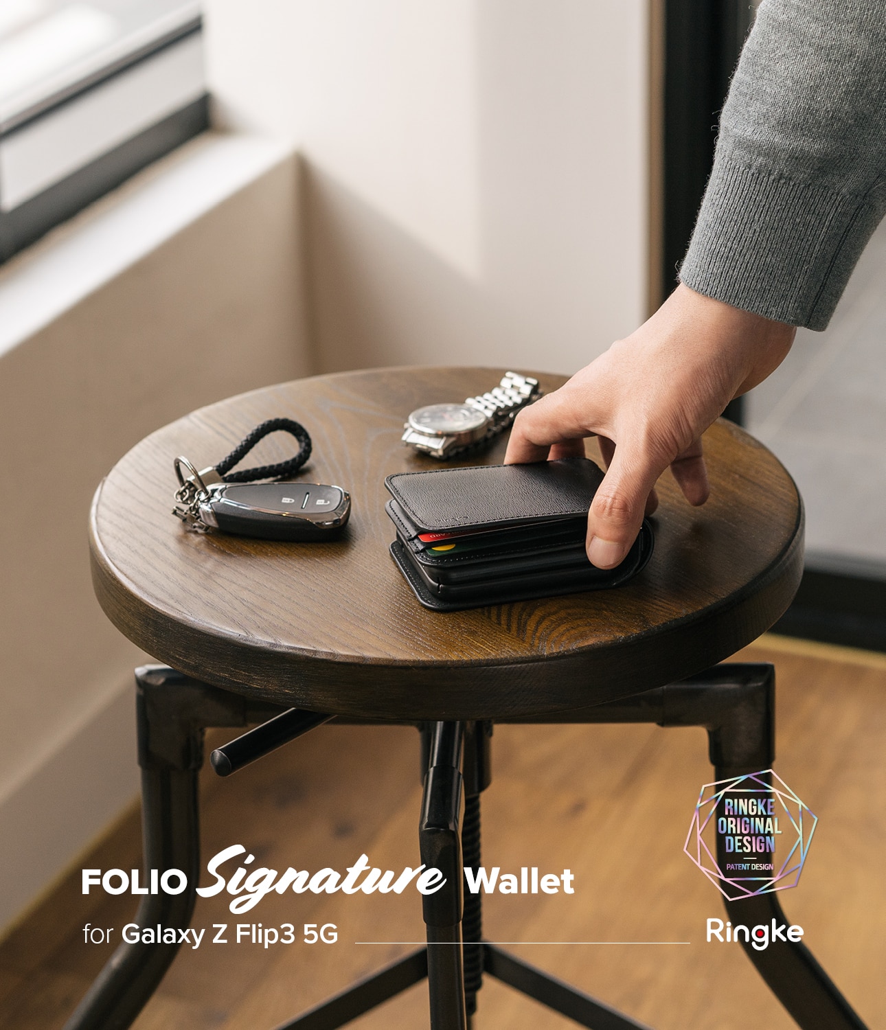 Folio Signature Wallet Samsung Galaxy Z Flip 3 Black