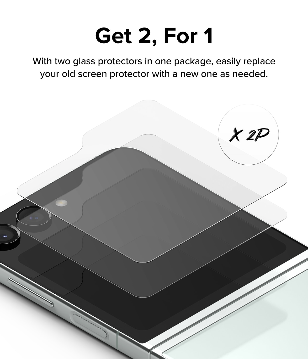 Cover Display Tempered Glass (2-pack) Galaxy Z Flip 5