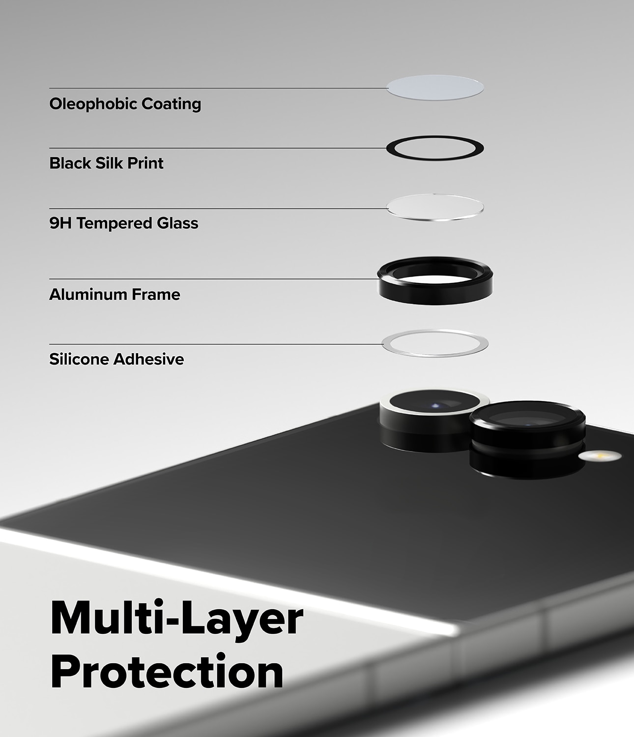 Camera Lens Frame Glass (2 Stück) Samsung Galaxy Z Flip 7 Black