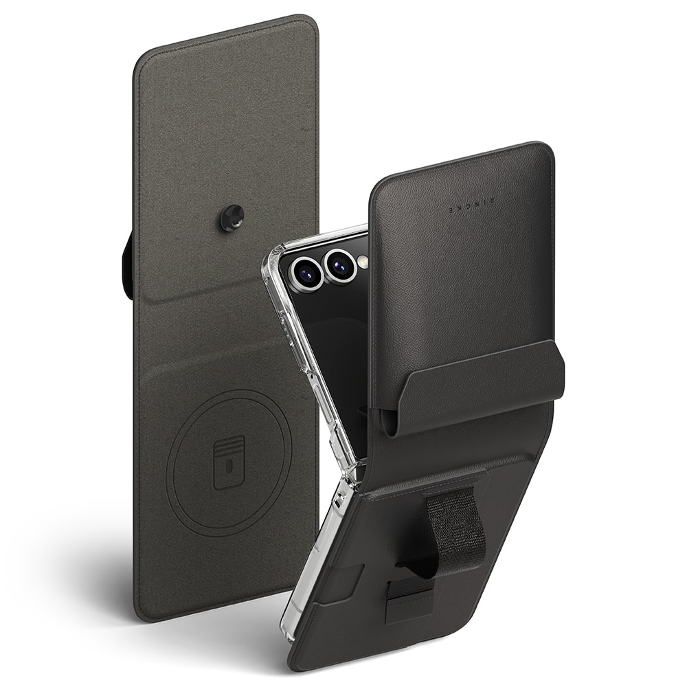 Samsung Galaxy Z Flip 7 Folio Grip Wallet Magnetic Black