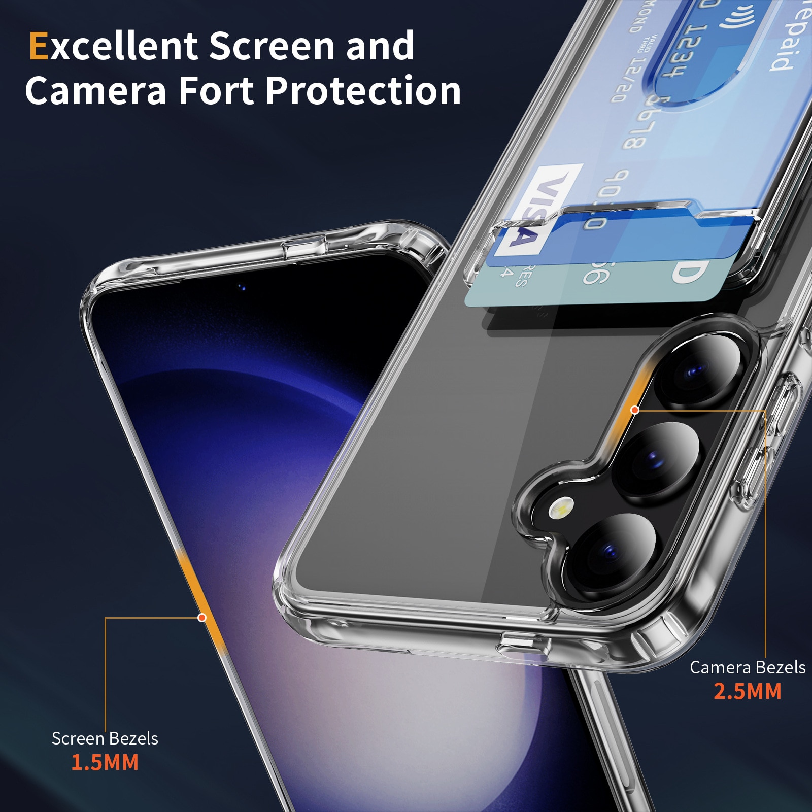 Hybrid-Hülle mit Kartenhalter Samsung Galaxy S24 Plus transparent