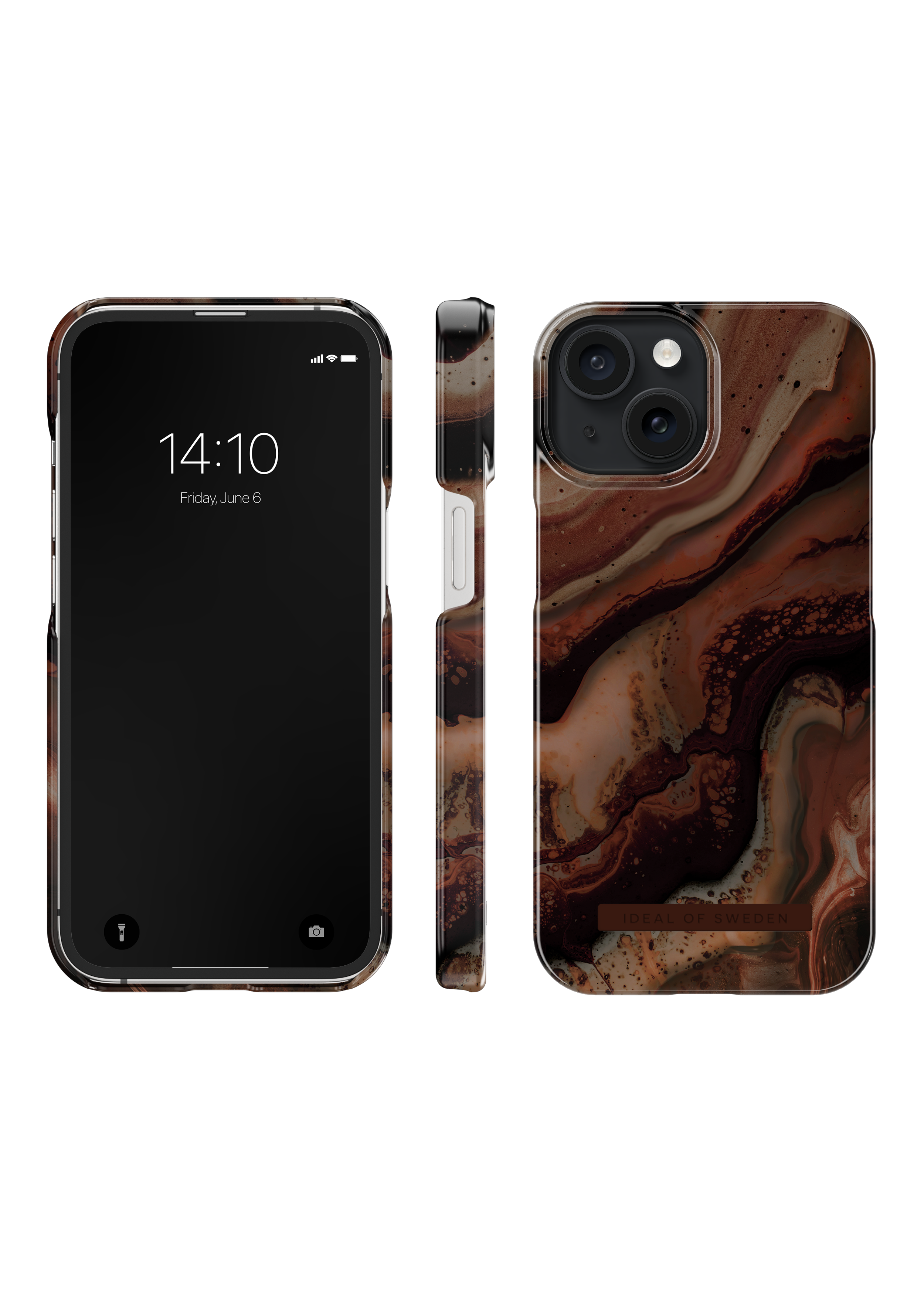 Fashion Hülle iPhone 15 Dark Amber Marble