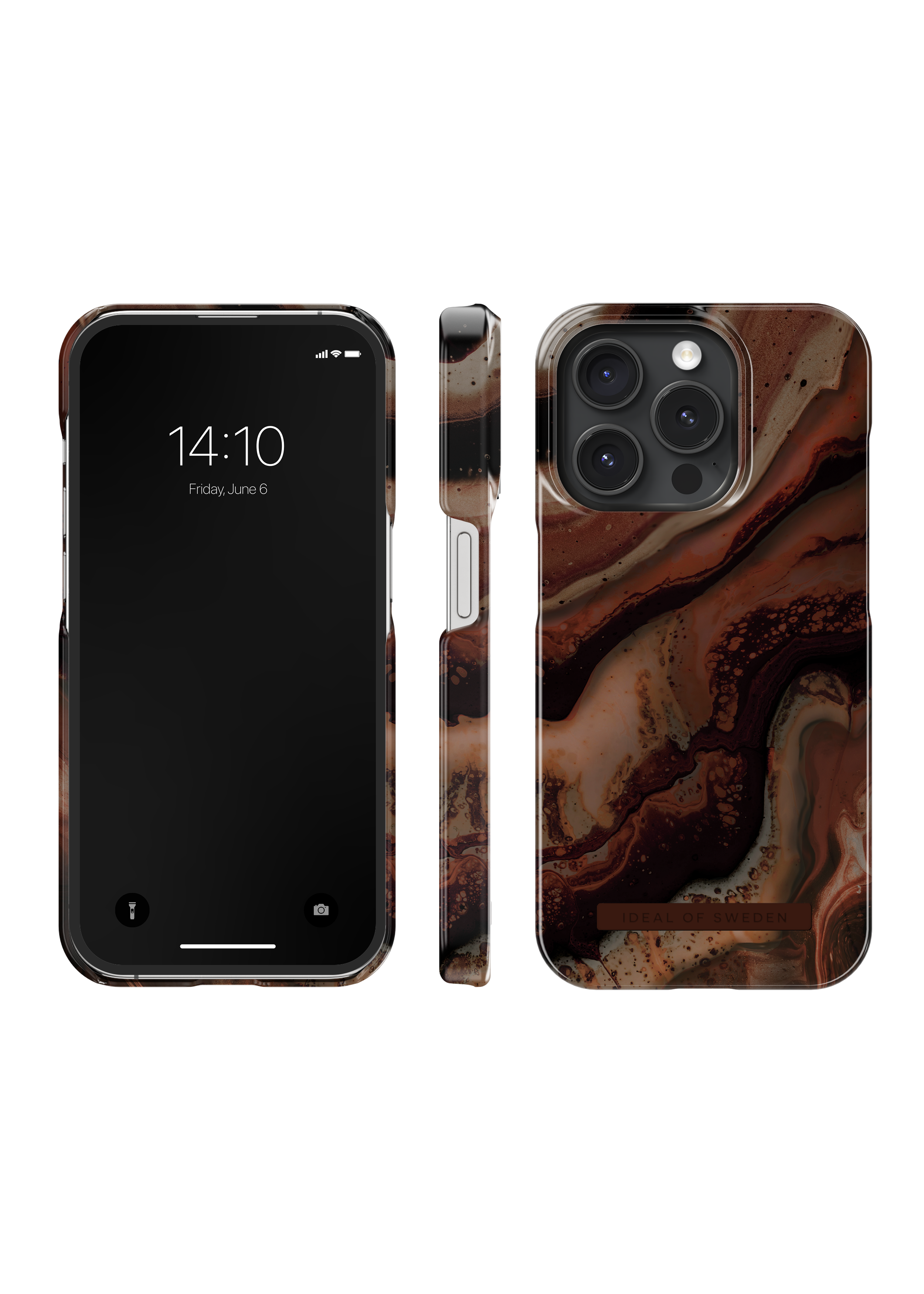 Fashion Hülle iPhone 15 Pro Dark Amber Marble