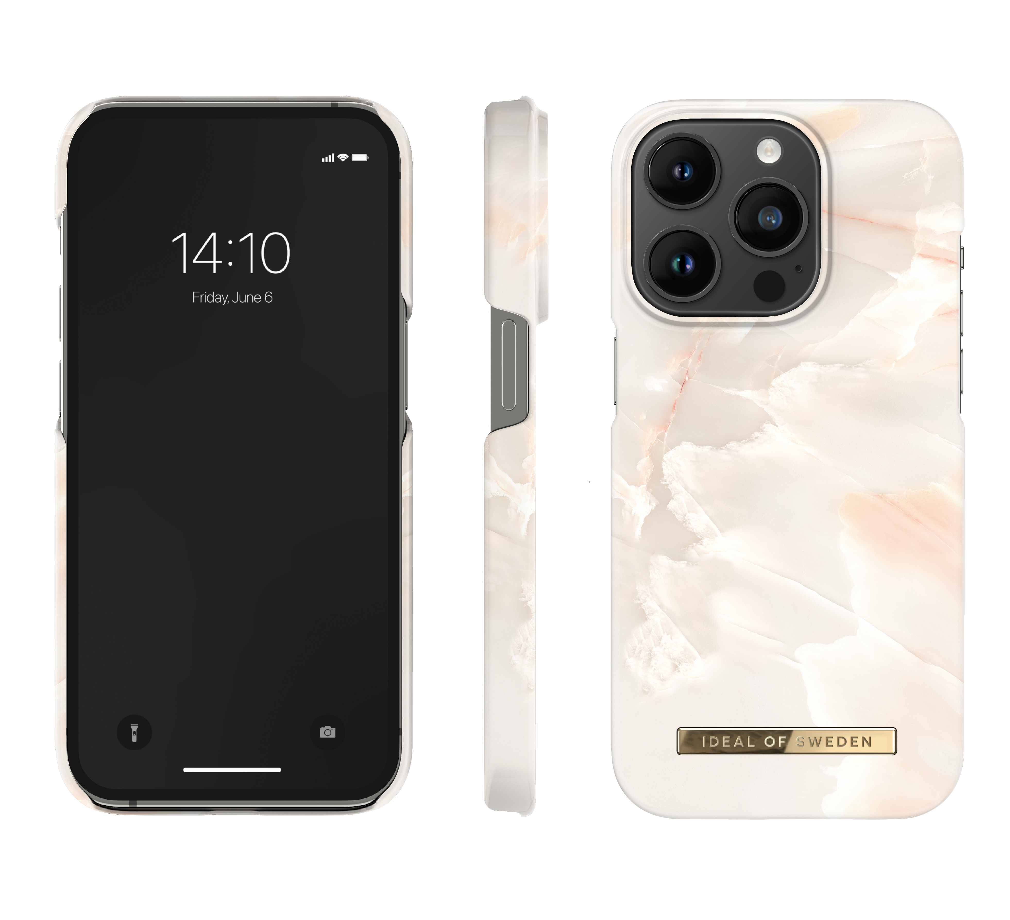 Fashion Hülle iPhone 14 Pro Max Rose Pearl Marble