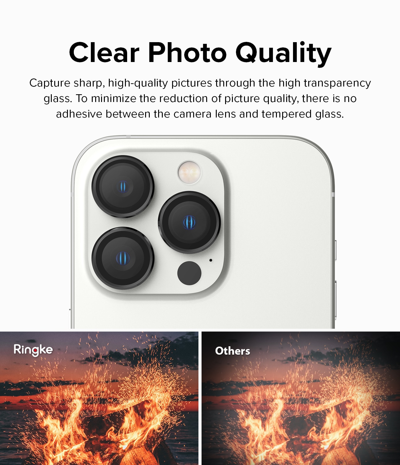 Camera Lens Frame Glass iPhone 14 Pro Max Black