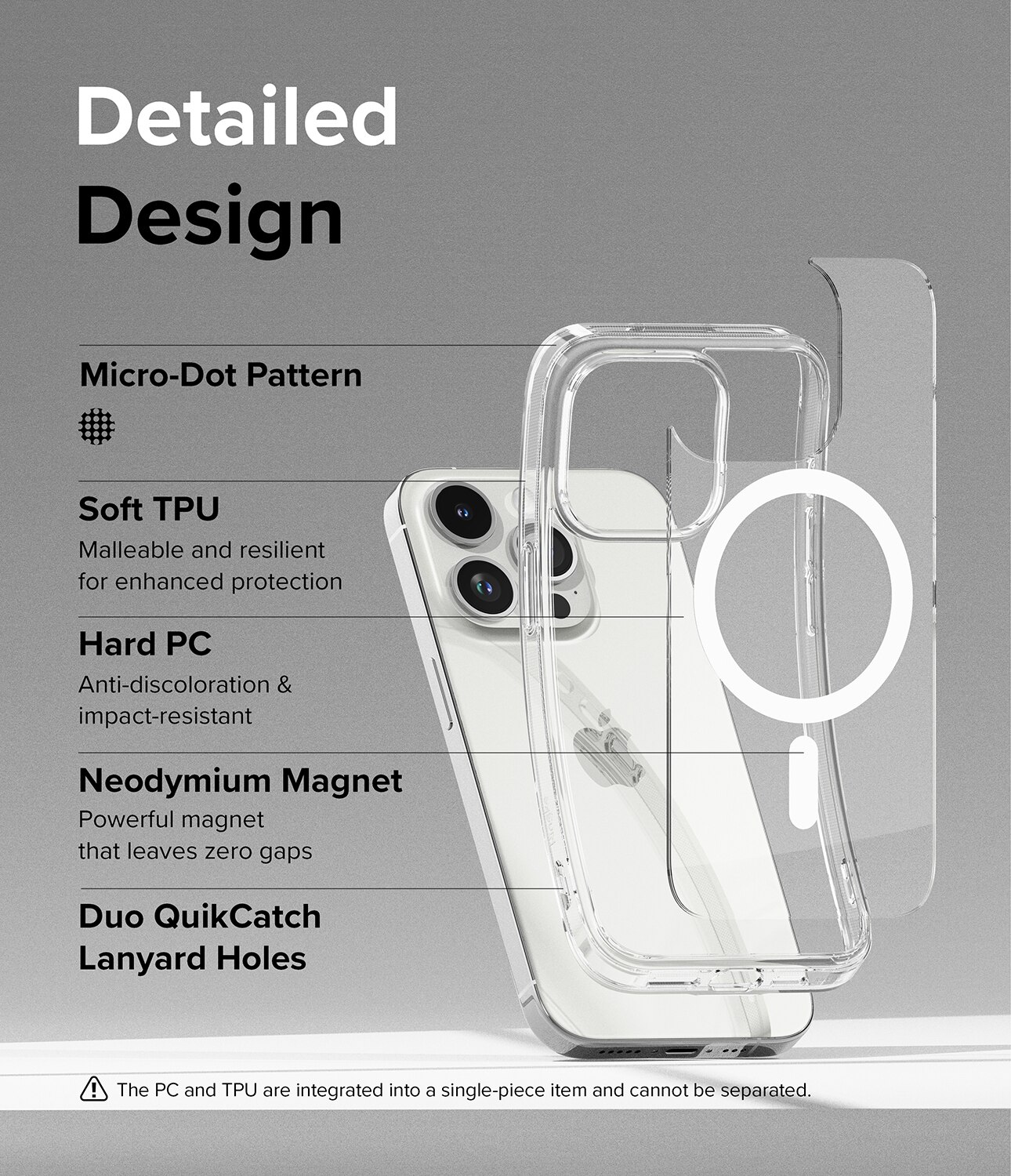 Fusion Magnetic Case iPhone 15 Pro  Transparent
