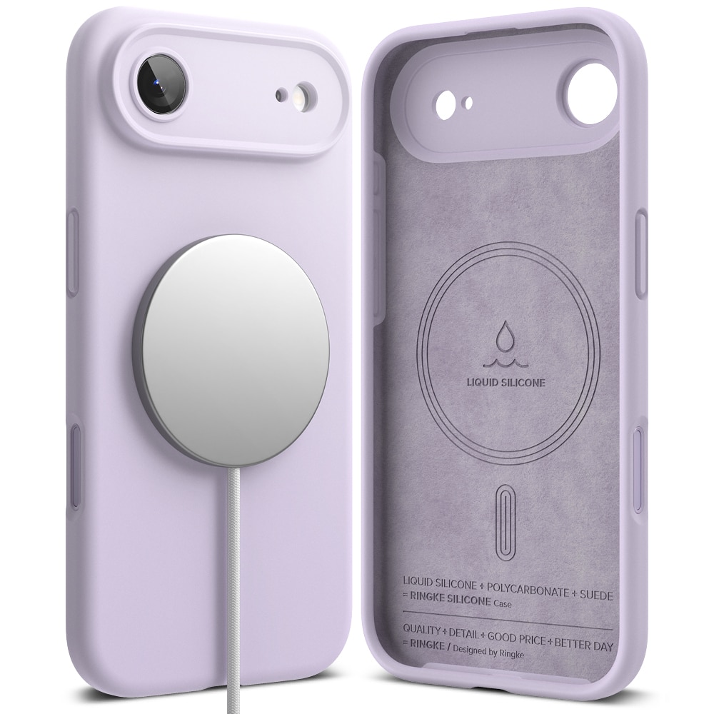 Silicone Magnetic Case iPhone 17 Air Light Purple