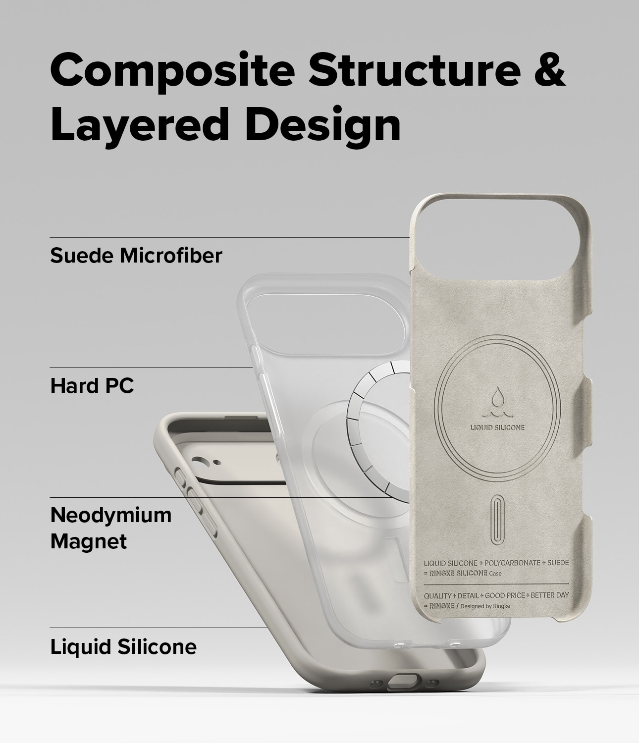 Silicone Magnetic Case iPhone 17 Air Stone
