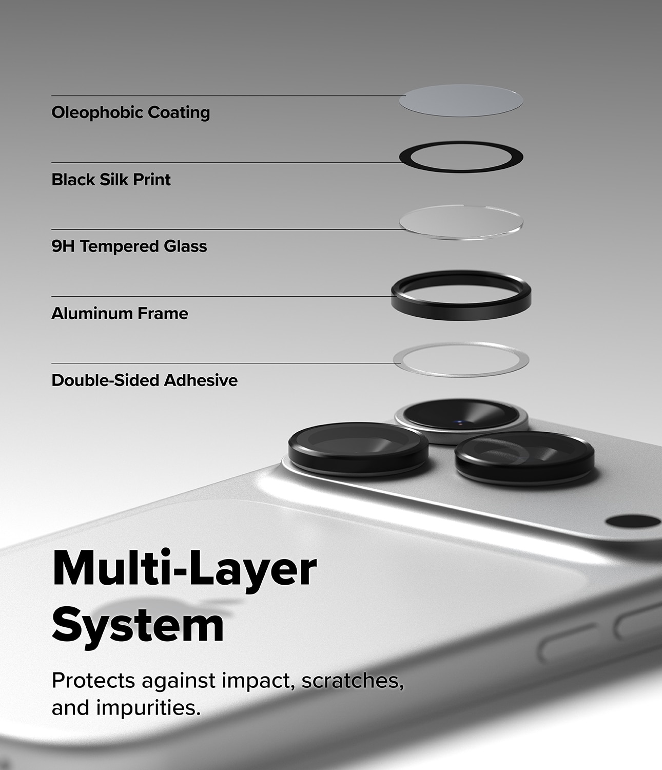 Camera Lens Frame Glass (2 Stück) iPhone 17 Pro Black