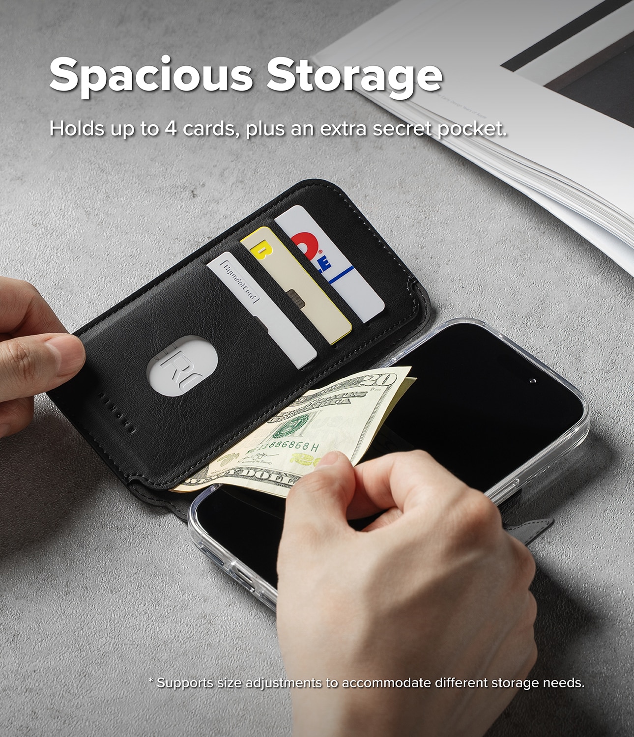 iPhone 17 Pro Max Folio Grip Wallet Magnetic Black