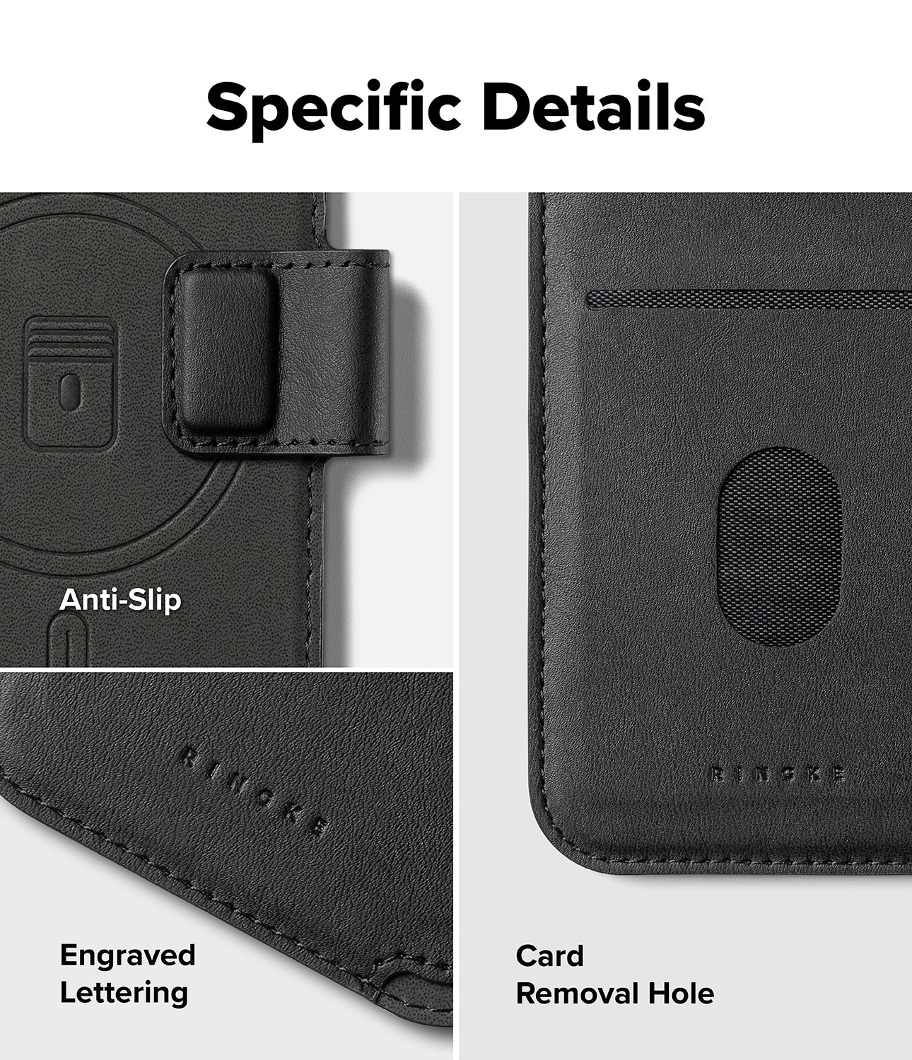 iPhone 17 Pro Max Folio Grip Wallet Magnetic Black