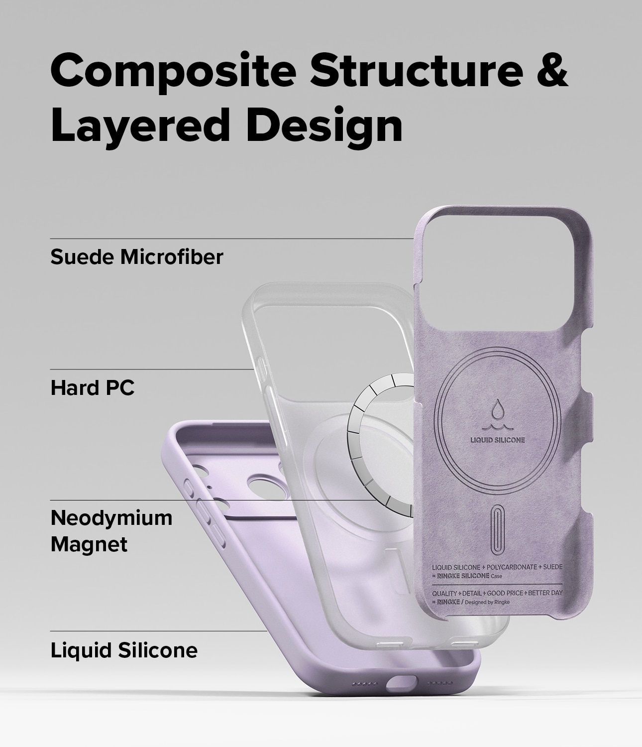 Silicone Magnetic Case iPhone 17 Pro Max Light Purple