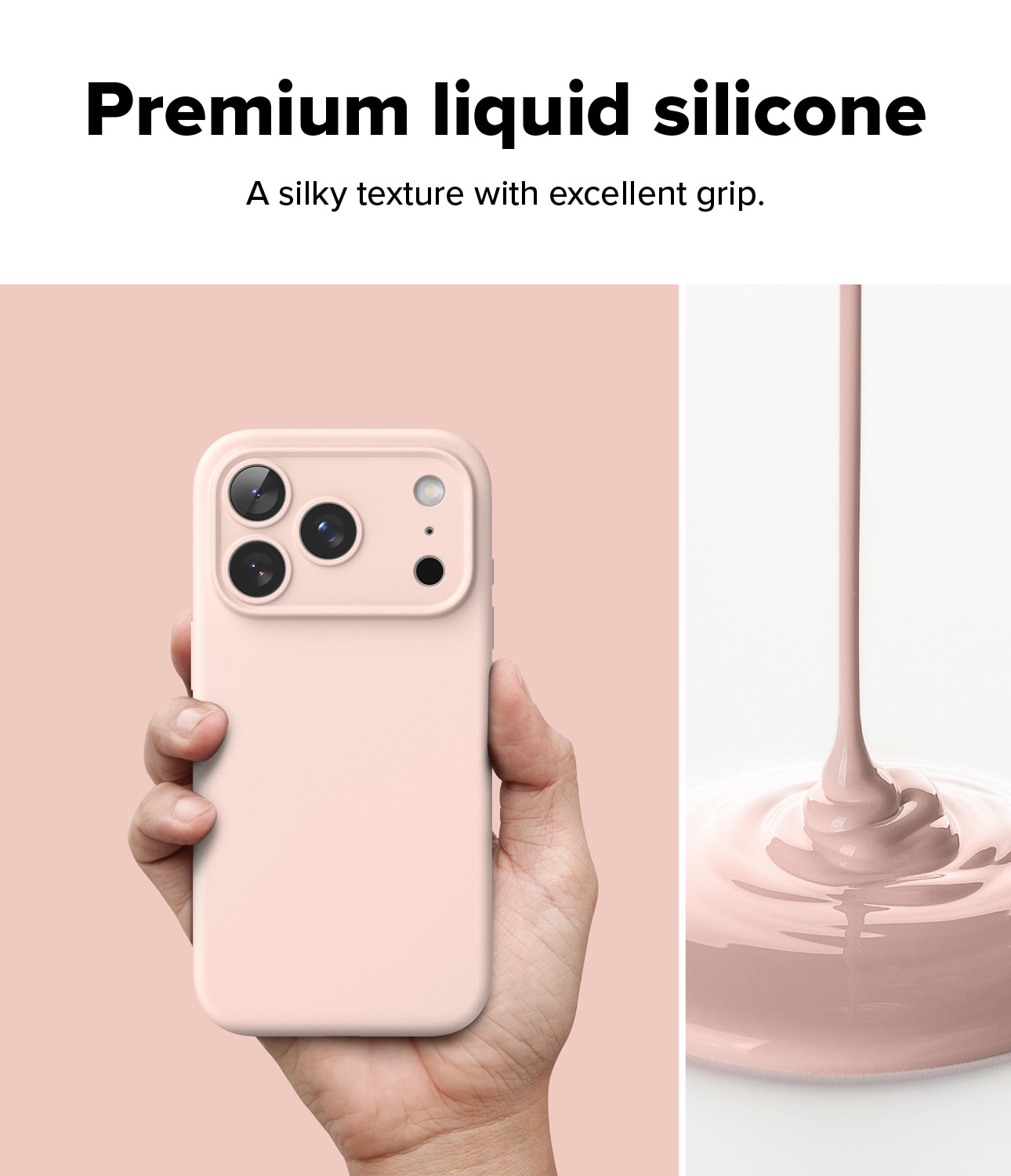 Silicone Magnetic Case iPhone 17 Pro Pink Sand
