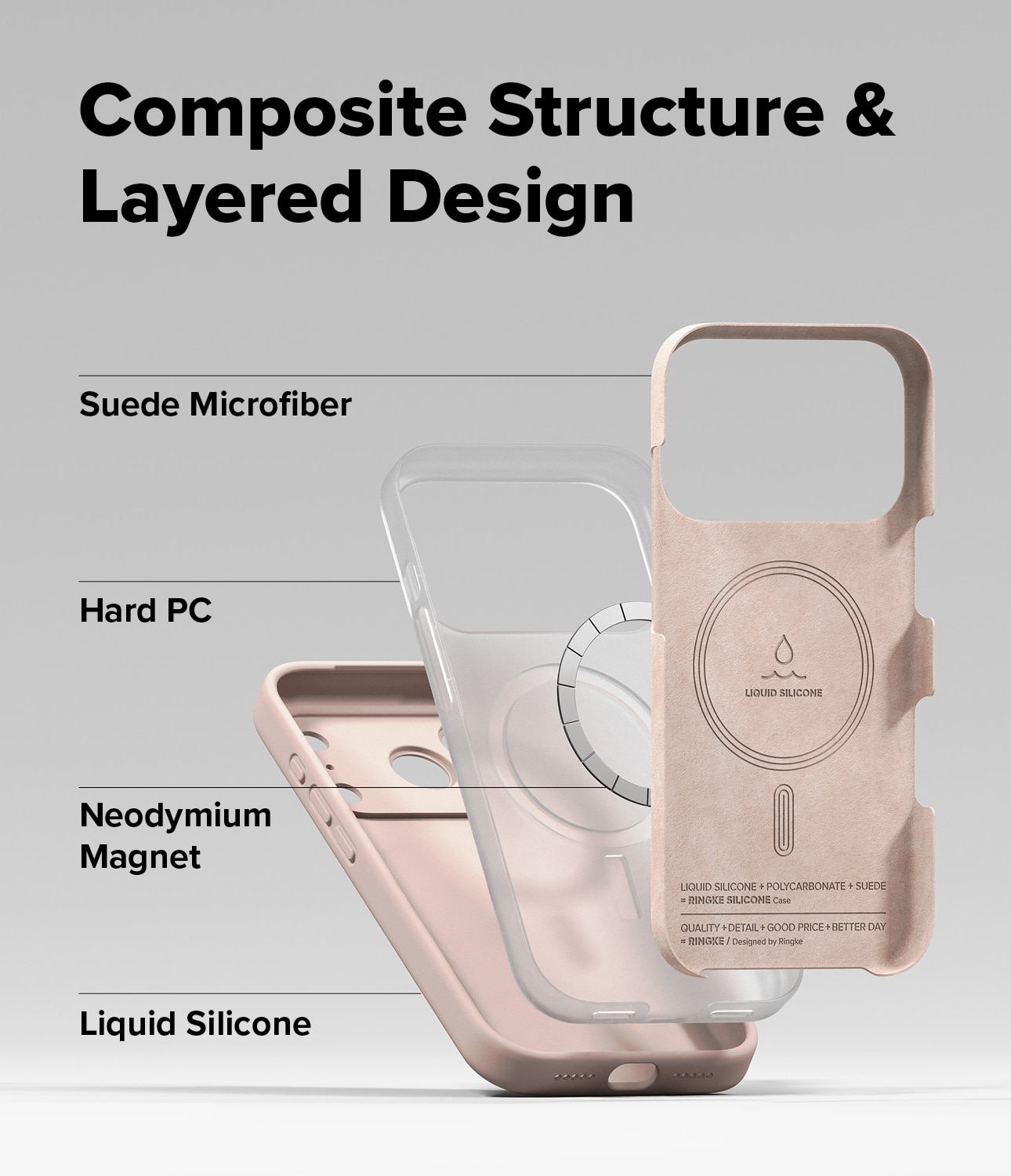 Silicone Magnetic Case iPhone 17 Pro Pink Sand