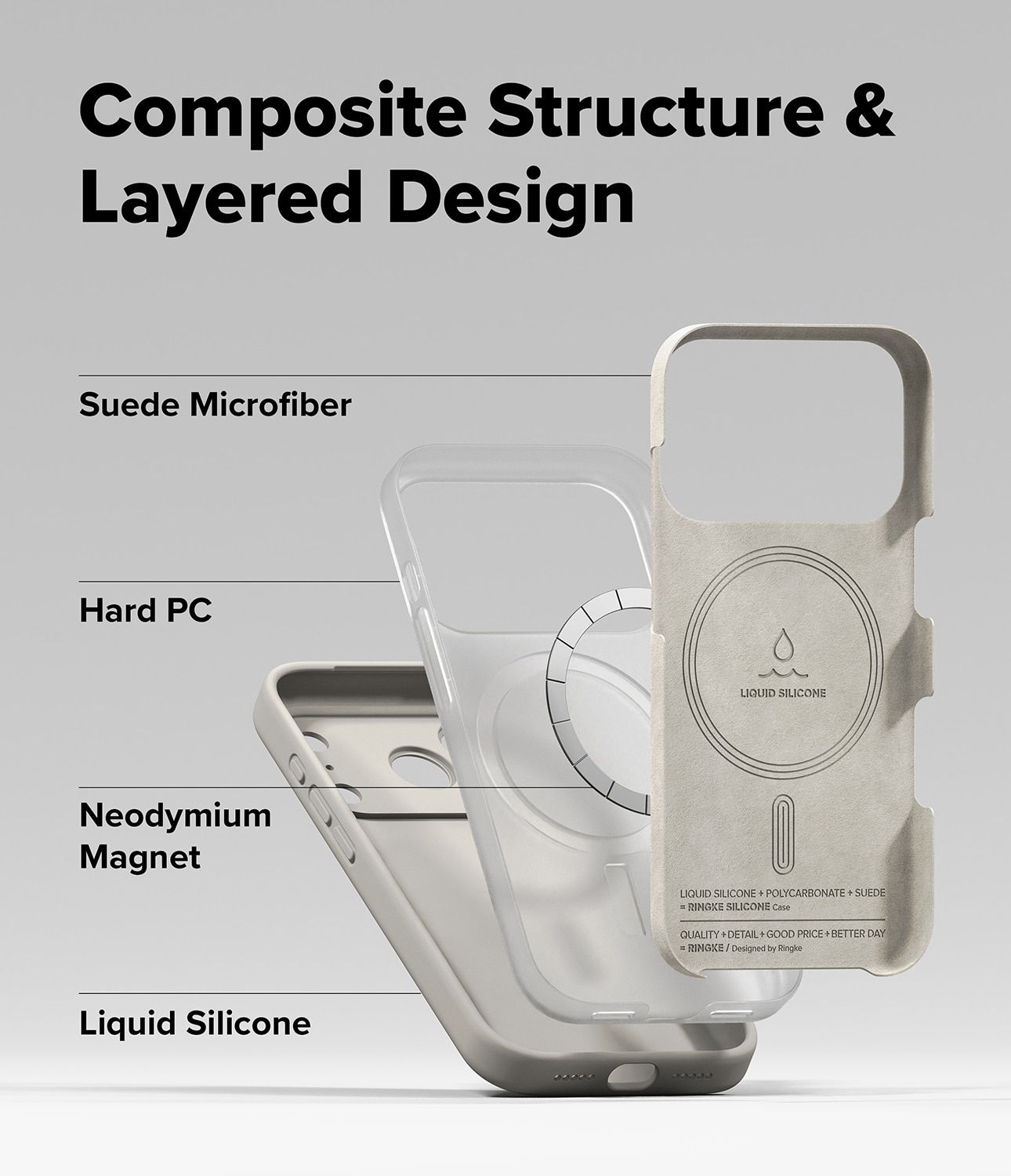 Silicone Magnetic Case iPhone 17 Pro Max Stone