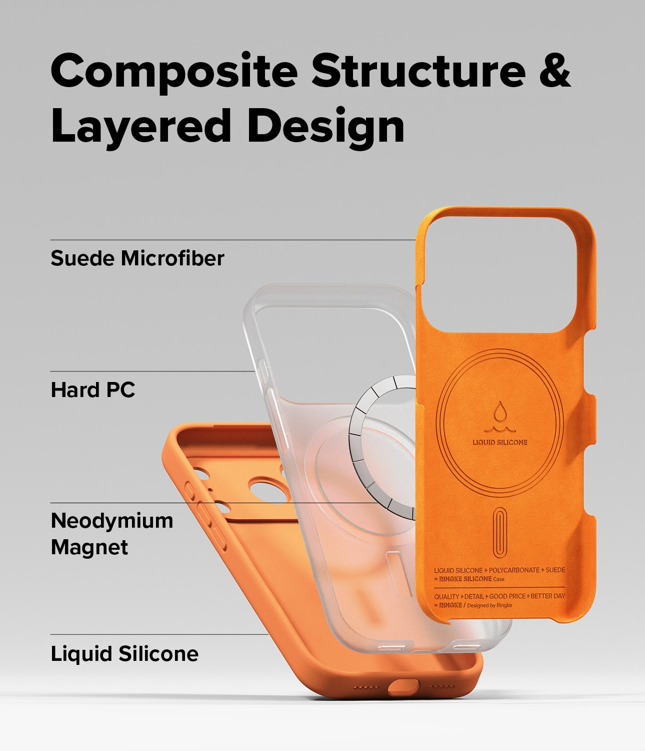 Silicone Magnetic Case iPhone 17 Pro Tangerine