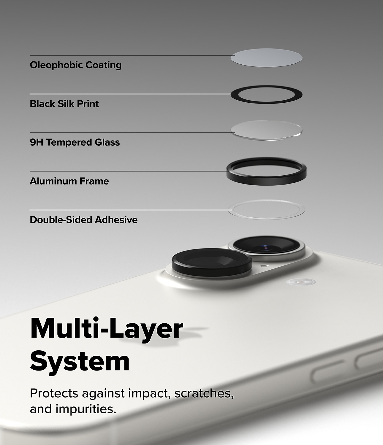 Camera Lens Frame Glass (2 Stück) iPhone 17 Black