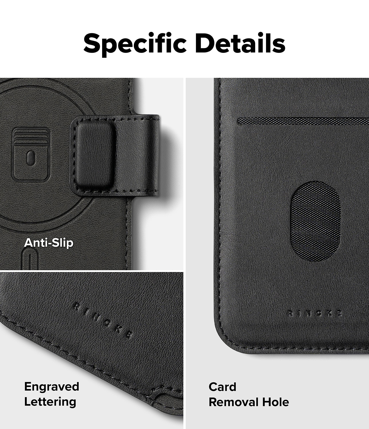 iPhone 17 Folio Grip Wallet Magnetic Black