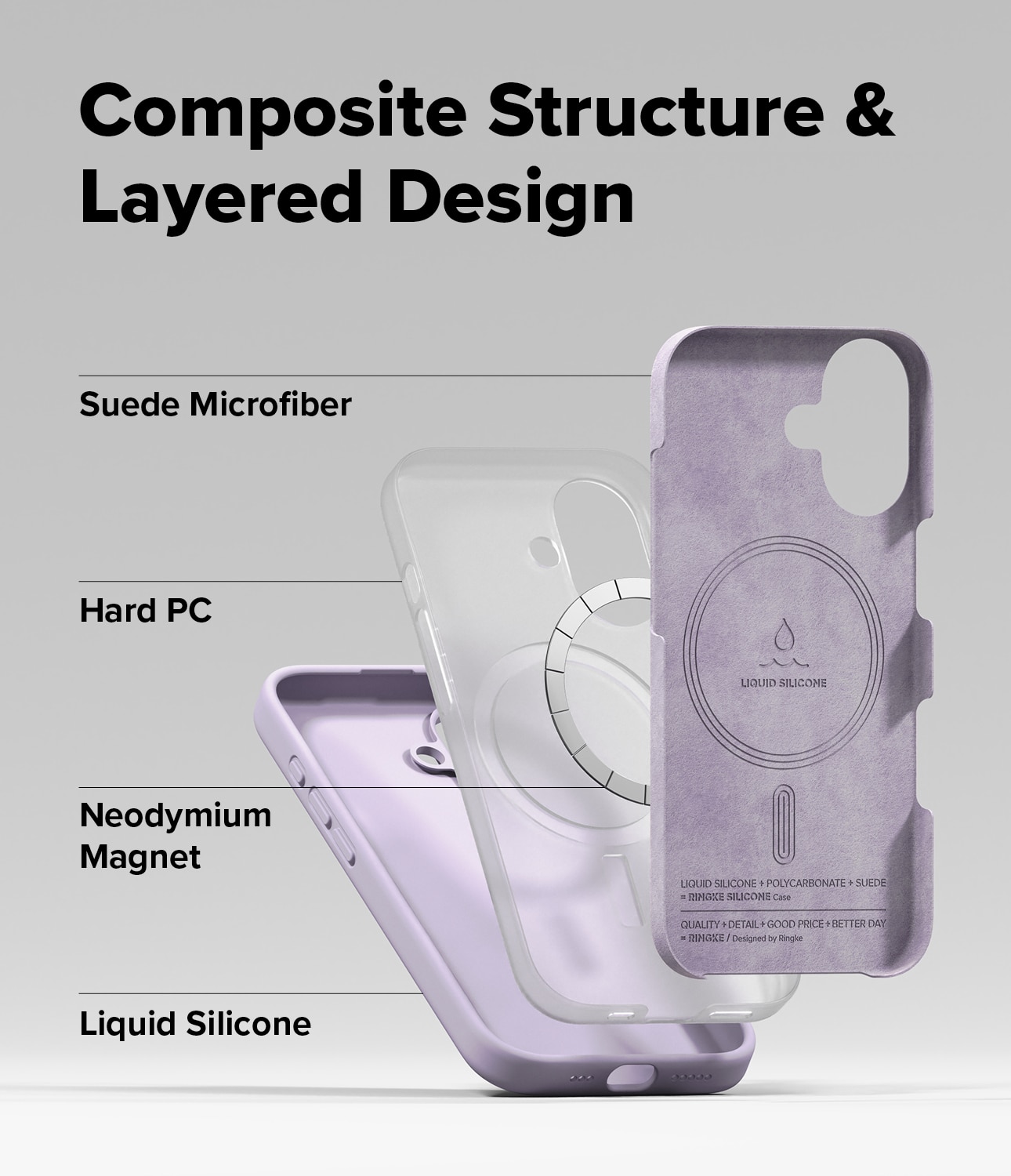 Silicone Magnetic Case iPhone 17 Light Purple