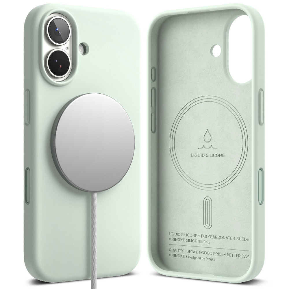 Silicone Magnetic Case iPhone 17 Soft Mint
