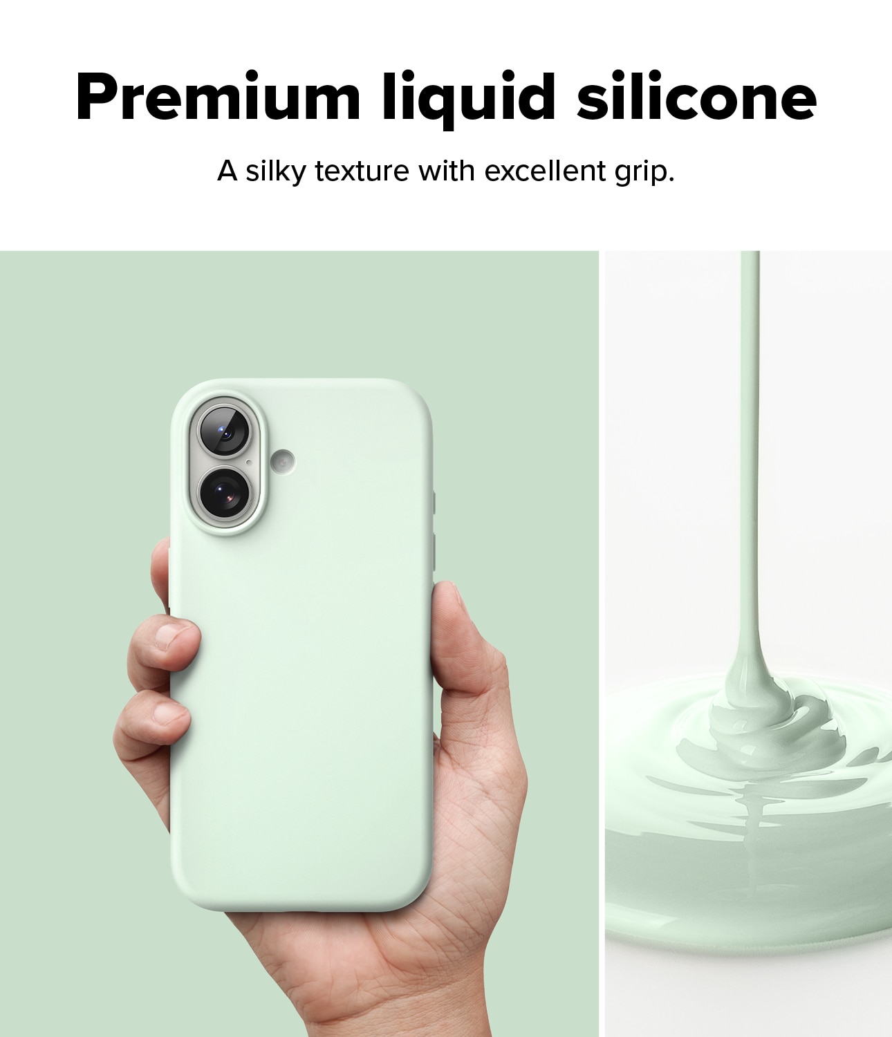 Silicone Magnetic Case iPhone 17 Soft Mint