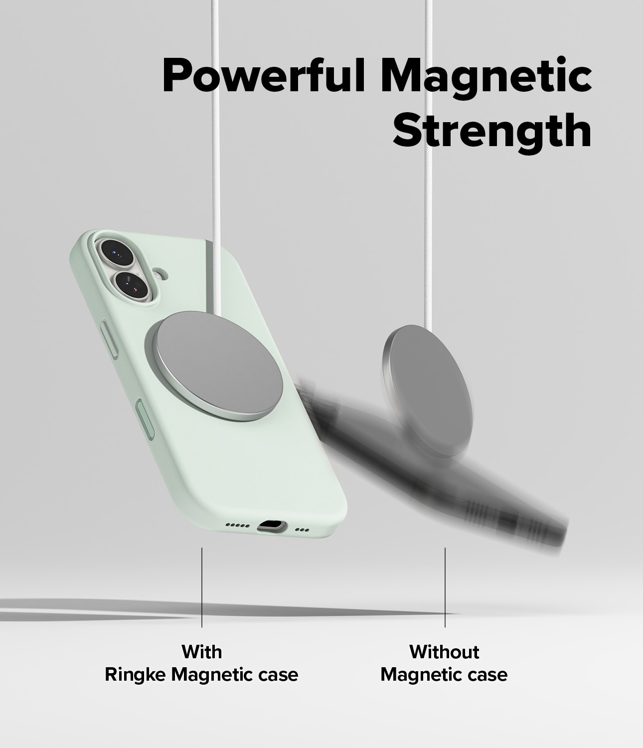 Silicone Magnetic Case iPhone 17 Soft Mint