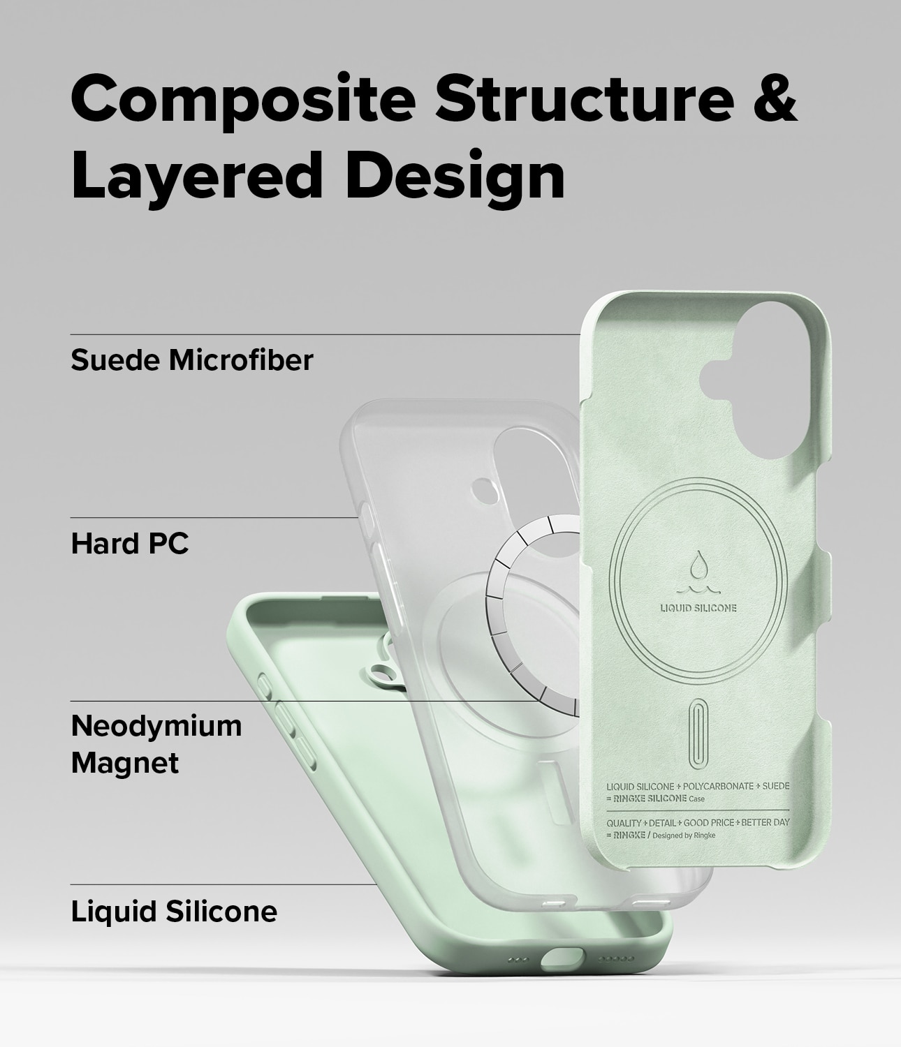 Silicone Magnetic Case iPhone 17 Soft Mint
