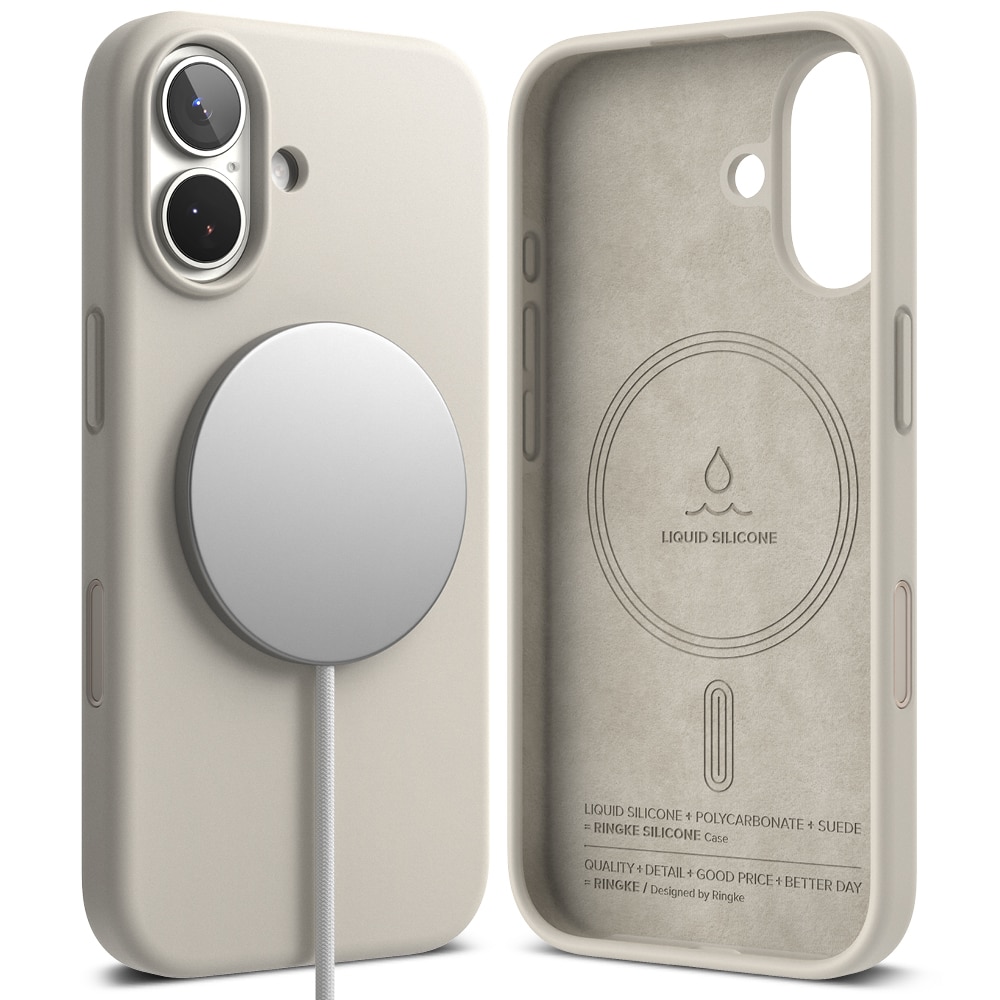 Silicone Magnetic Case iPhone 17 Stone