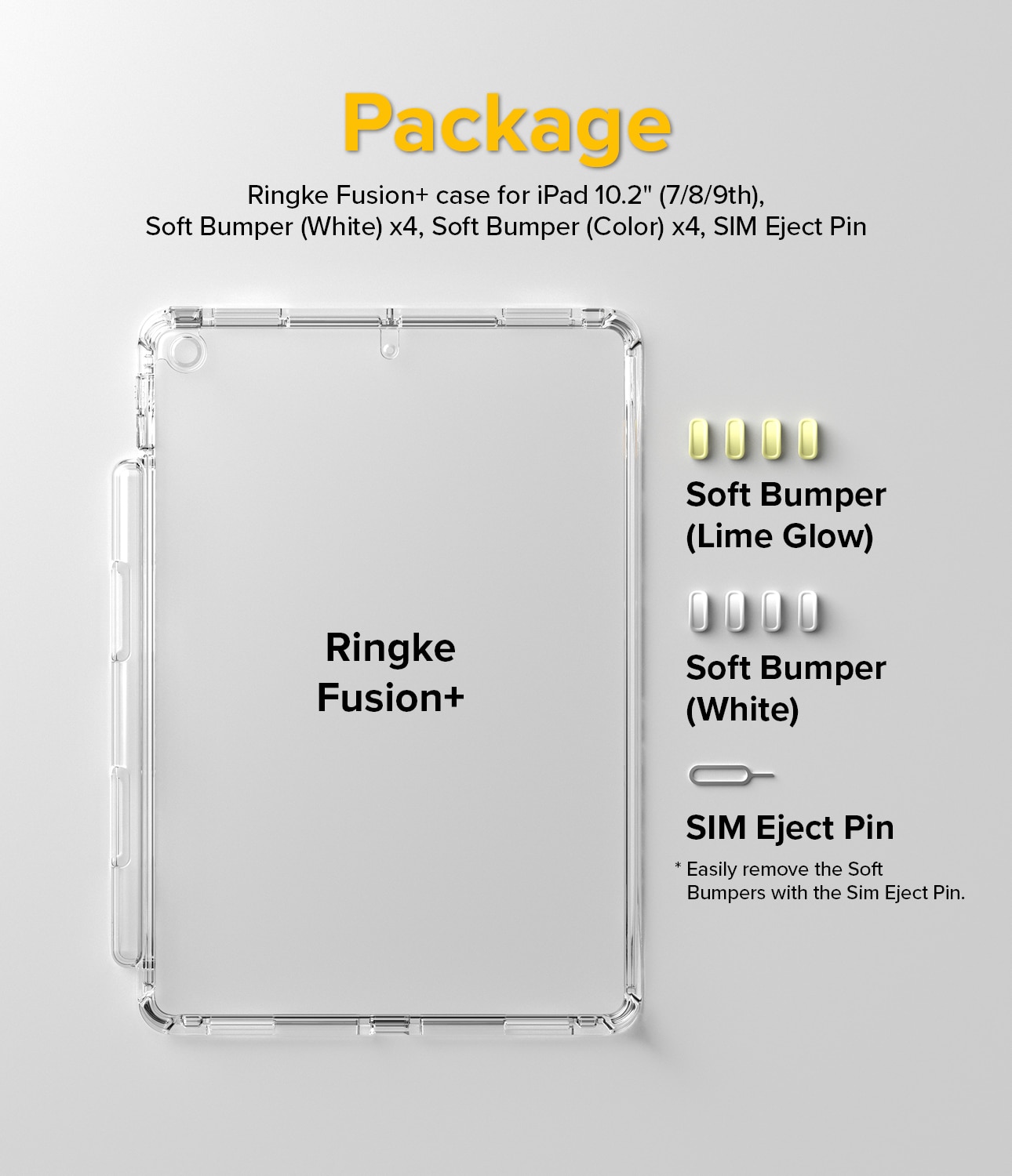 Fusion Plus Case iPad 10.2 9th Gen (2021) White/Lime Glow