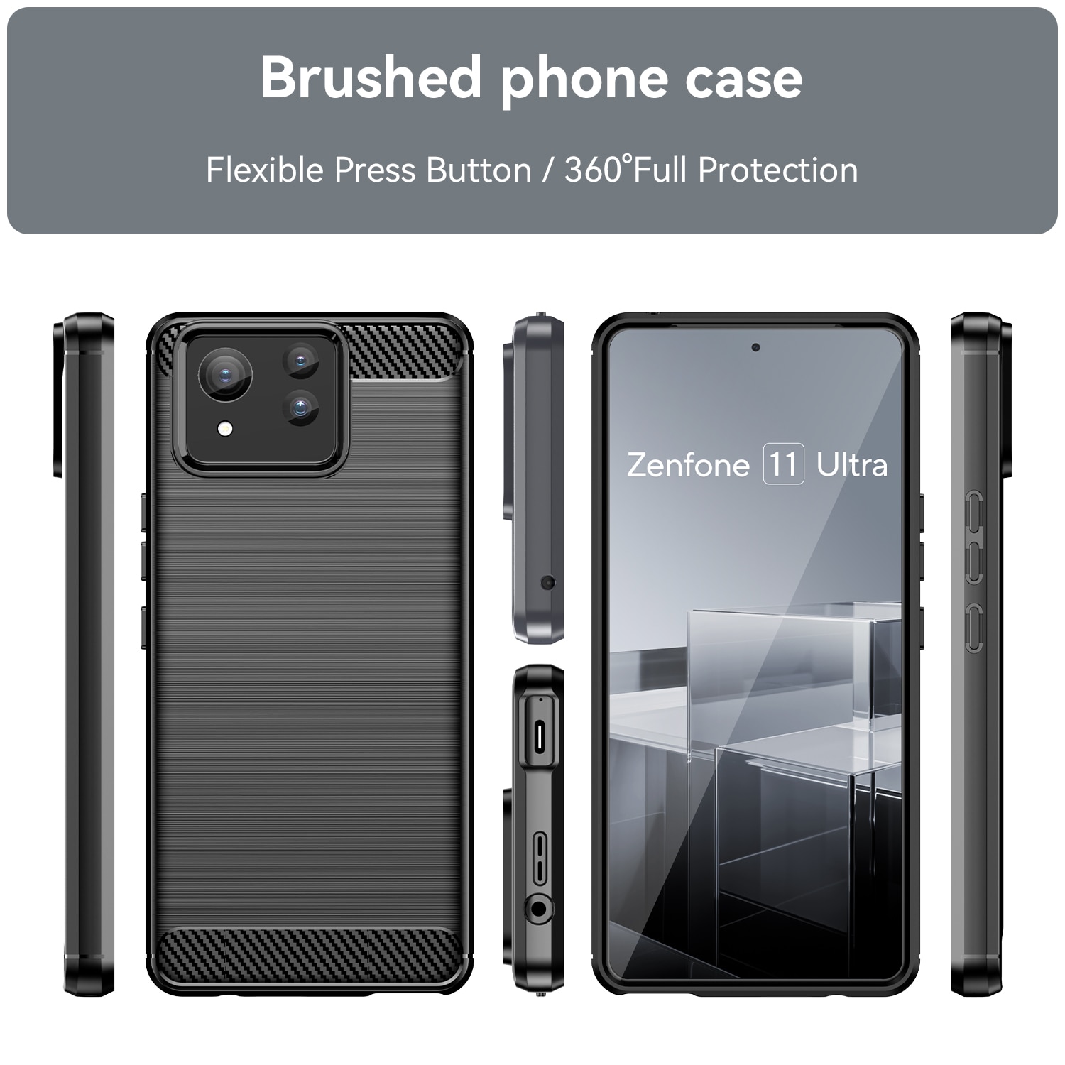 Asus Zenfone 11 Ultra Hülle TPU Brushed Black