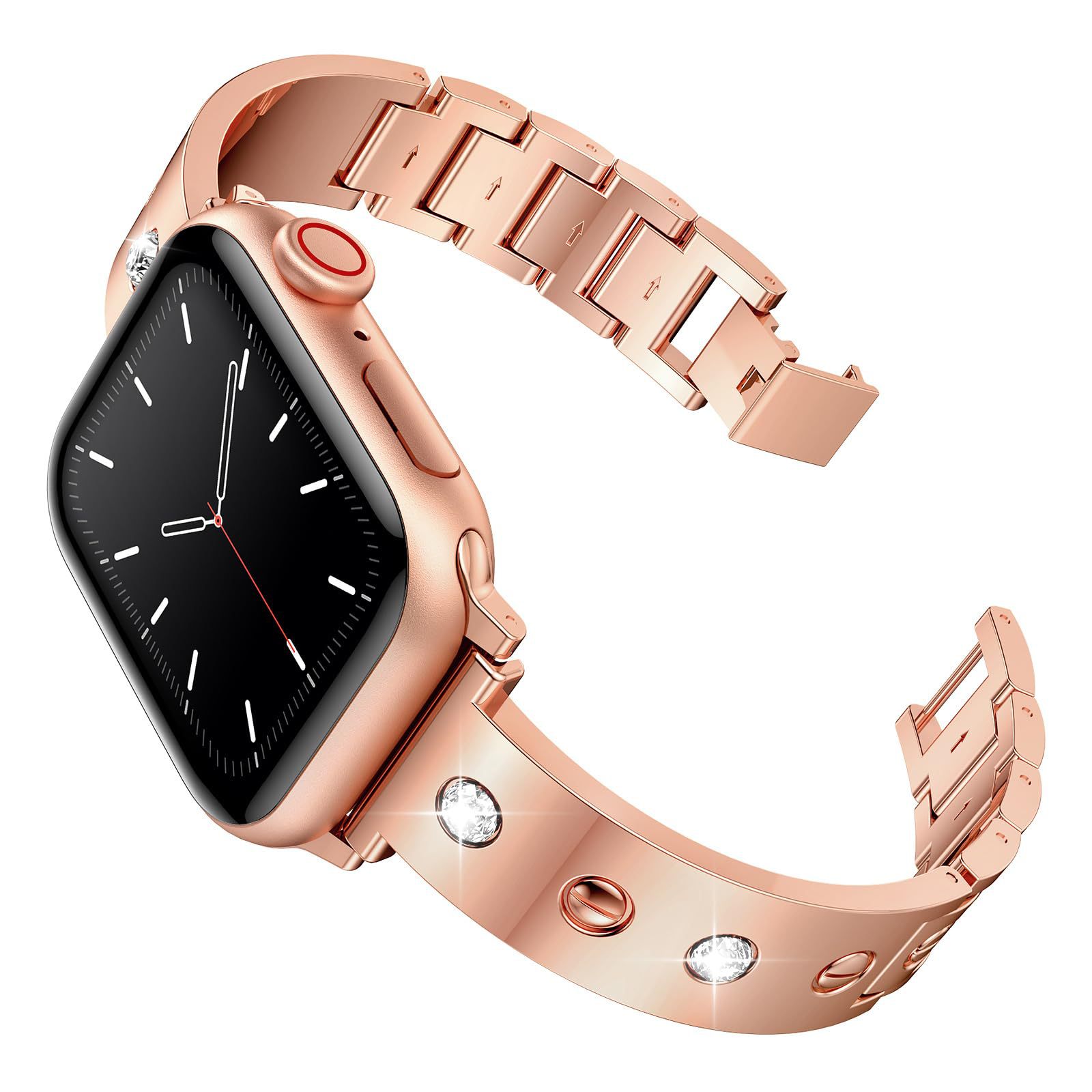 Bangle Diamond Bracelet Apple Watch 41mm Series 9 roségold