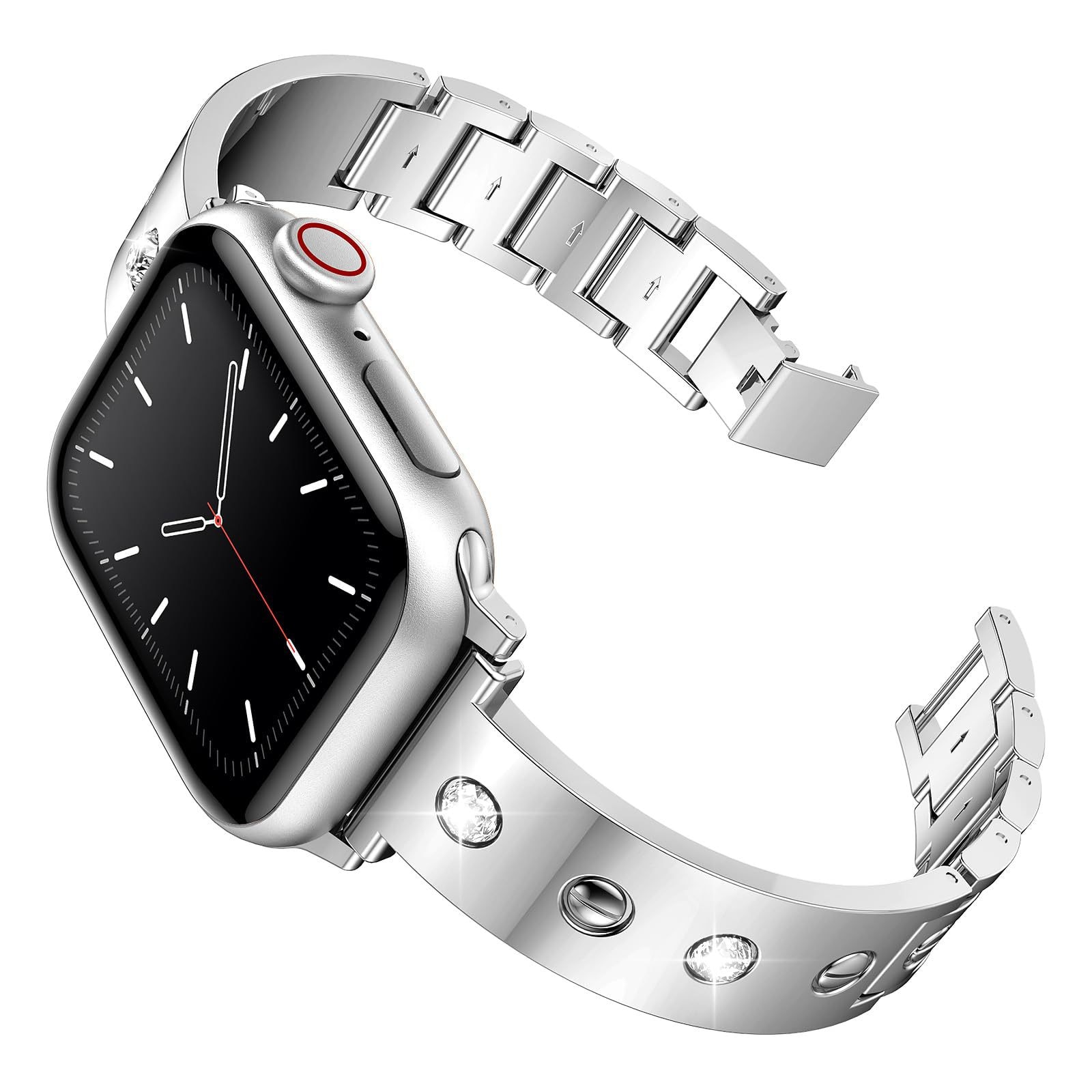 Bangle Diamond Bracelet Apple Watch 40mm silber