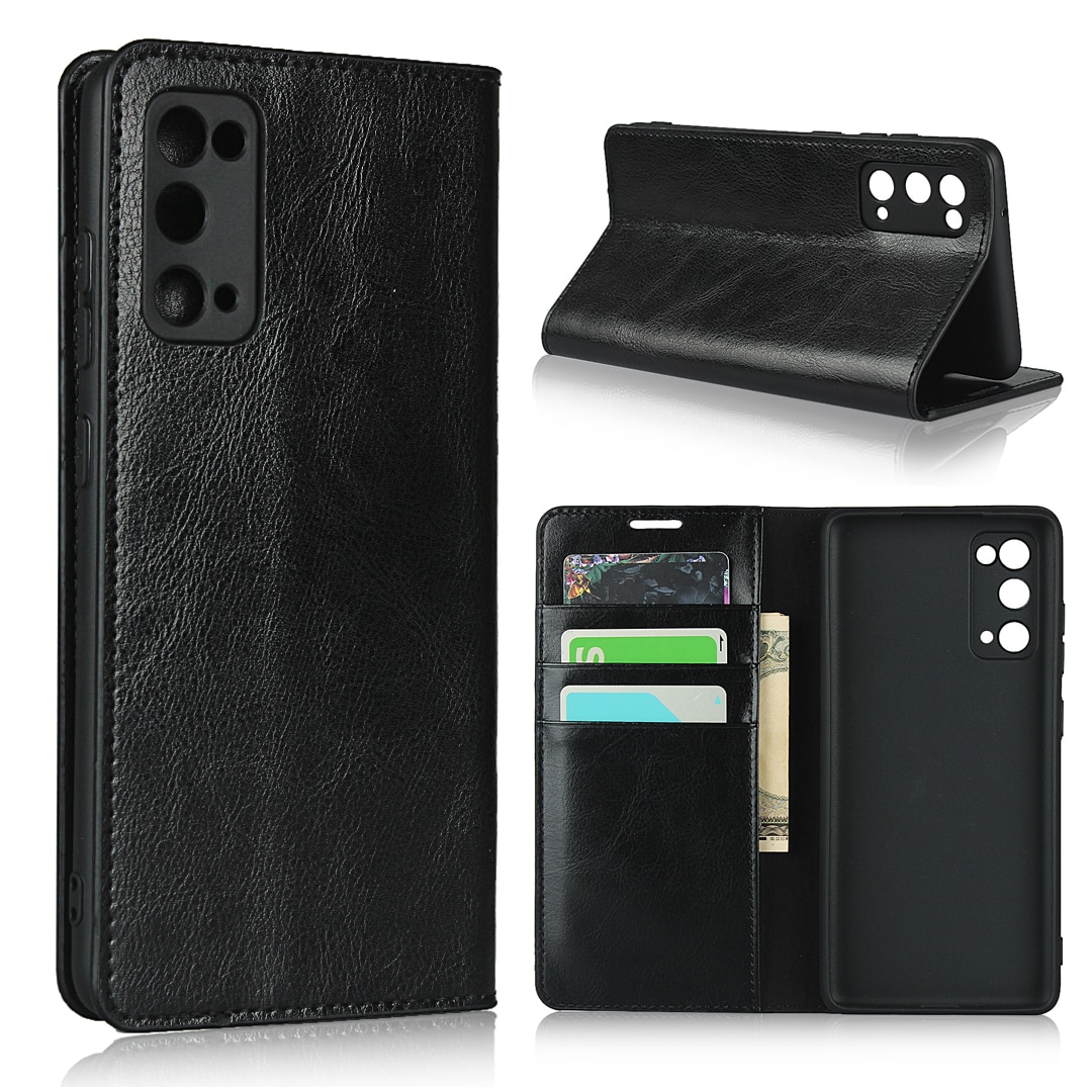 Samsung Galaxy S20 FE Handytasche aus Echtem Leder schwarz