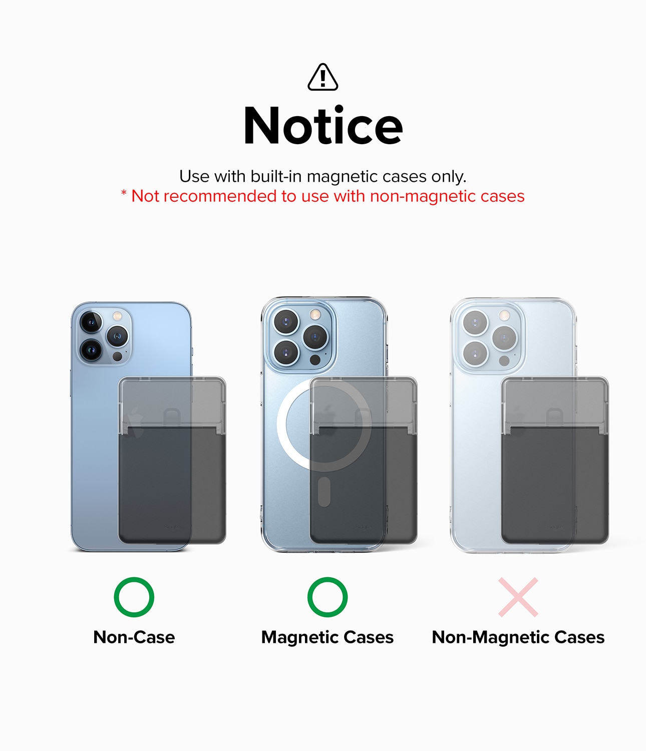 Magnetic Stand Slot Card Holder MagSafe Clear/Black